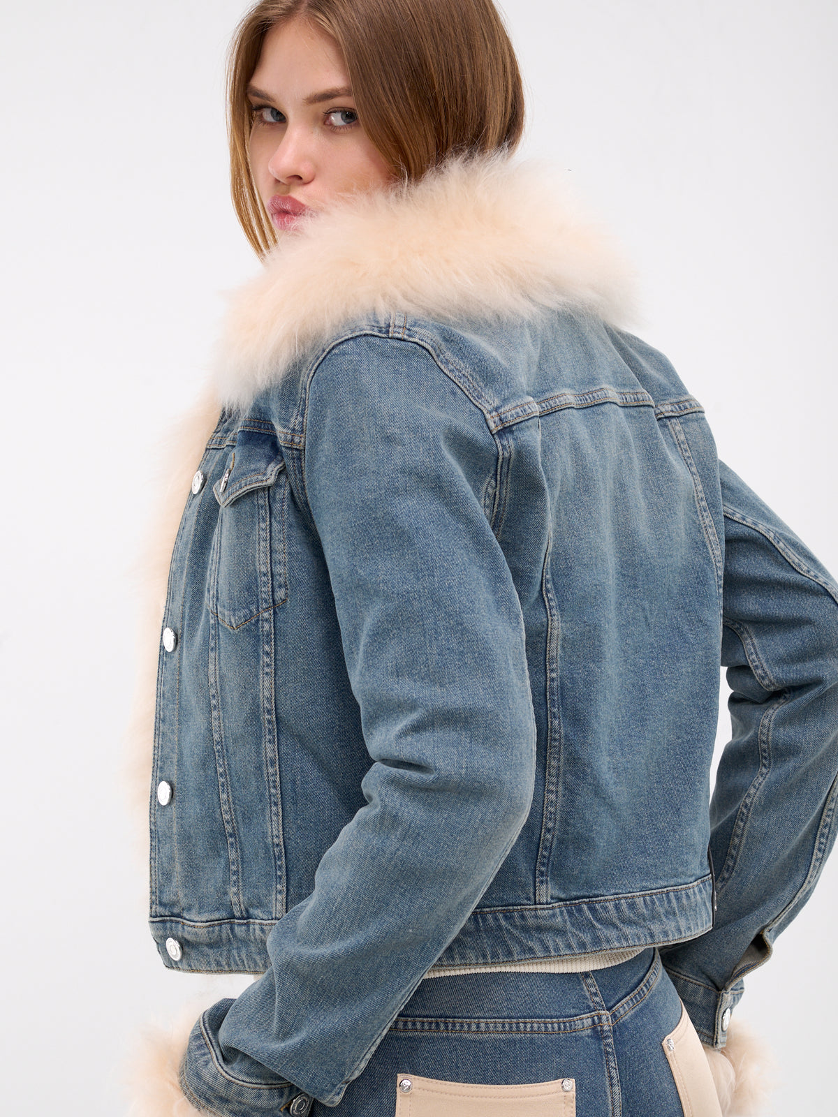 BLUMARINE Shearling Denim Jacket | H.Lorenzo - detail 2