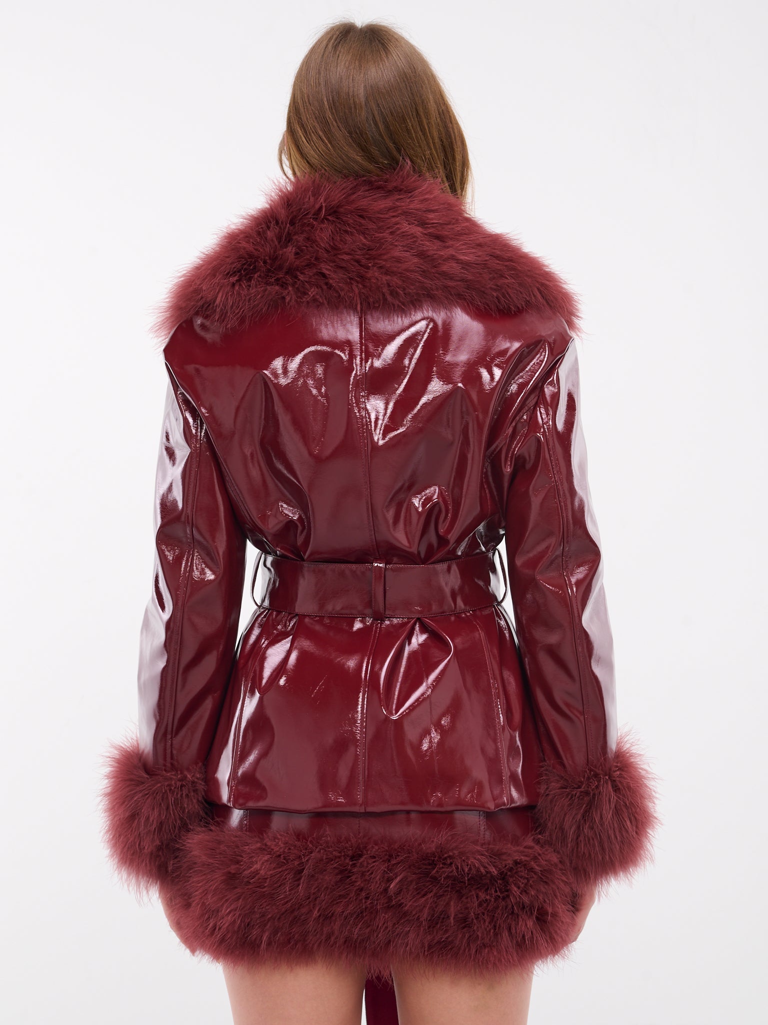 BLUMARINE Patent Faux Leather Coat | H. Lorenzo - back