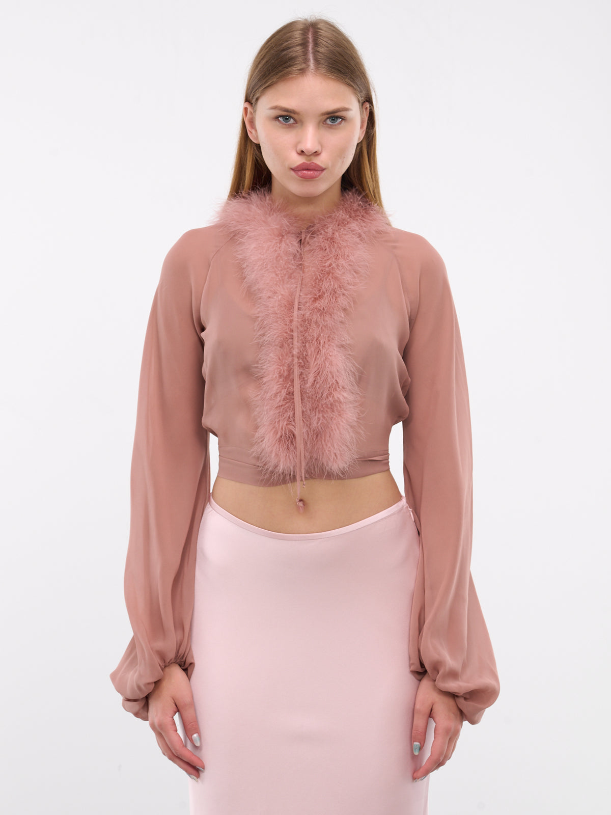 BLUMARINE Feather Blouse | H.Lorenzo - front