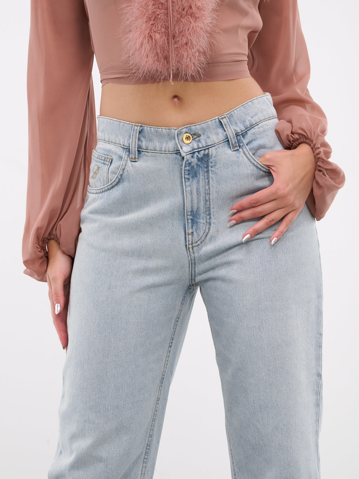 Cropped Denim Jeans (A44-4J087A-D0645-AQUAMARINE)