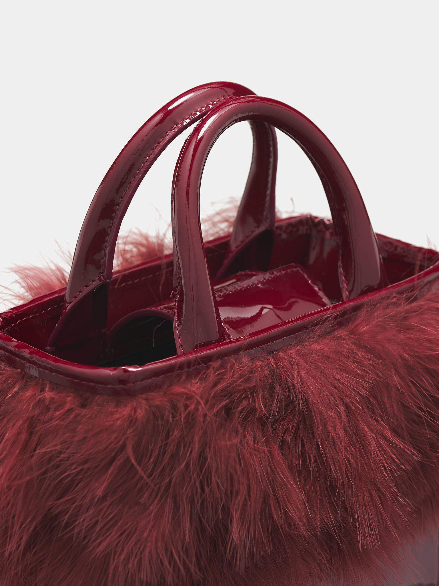 Mini Feather Tote Bag (A4H-HW047A-N0727-BURGUNDY)