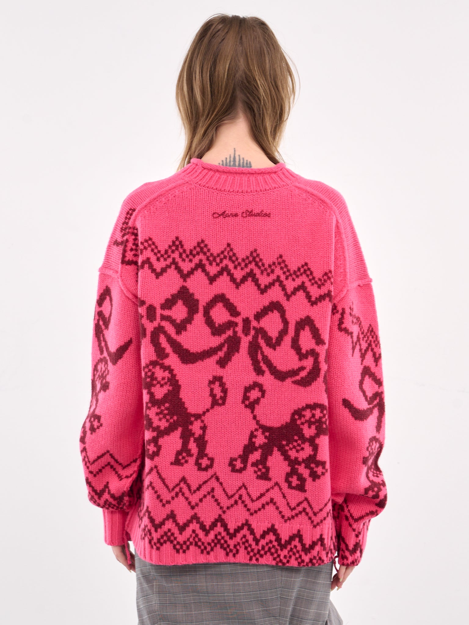 Jacquard Sweater (A60560-PINK-RED)