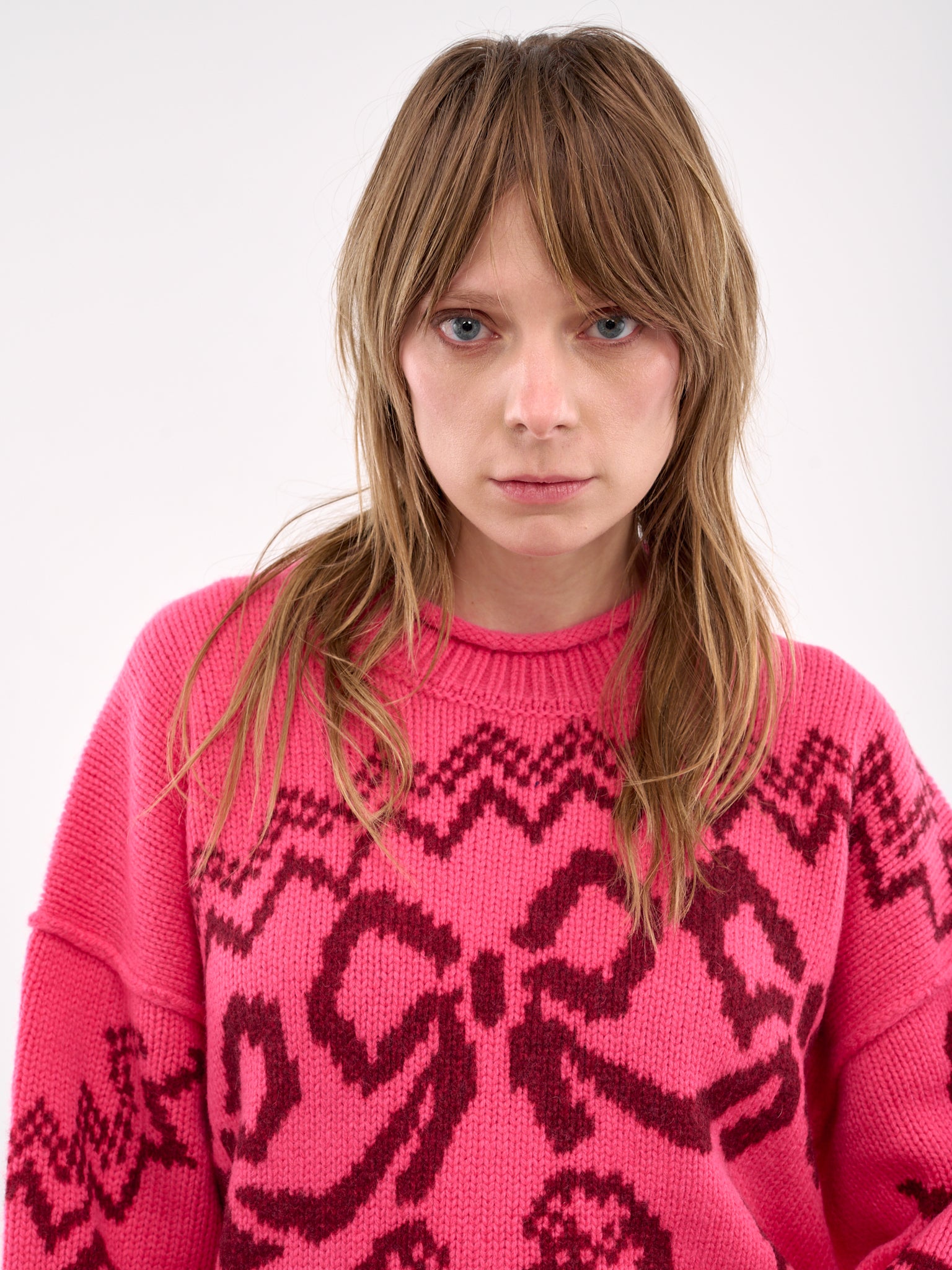 Jacquard Sweater (A60560-PINK-RED)