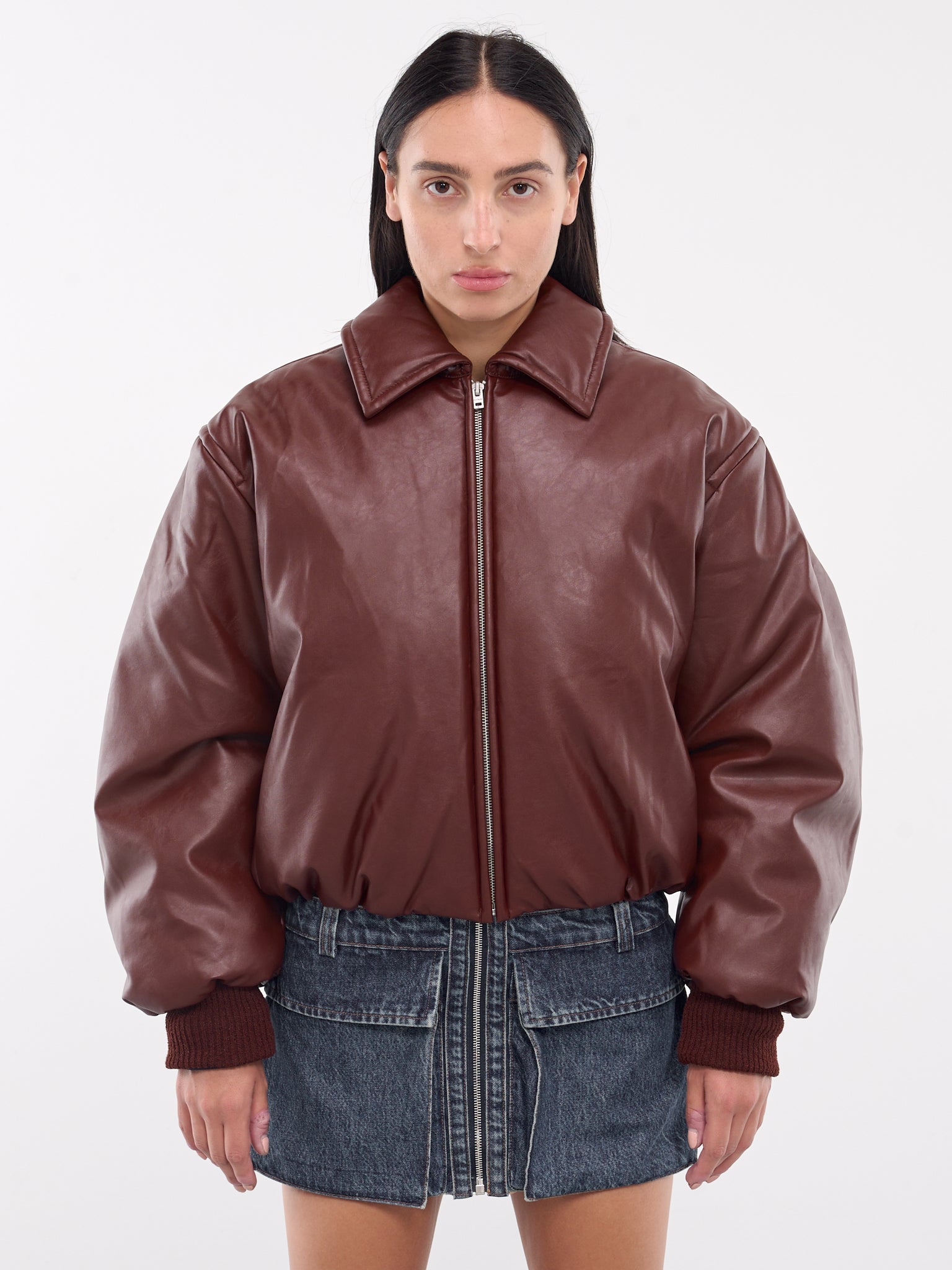 Coated Bomber Jacket (A90570-BPW-DARK-BURGUNDY)