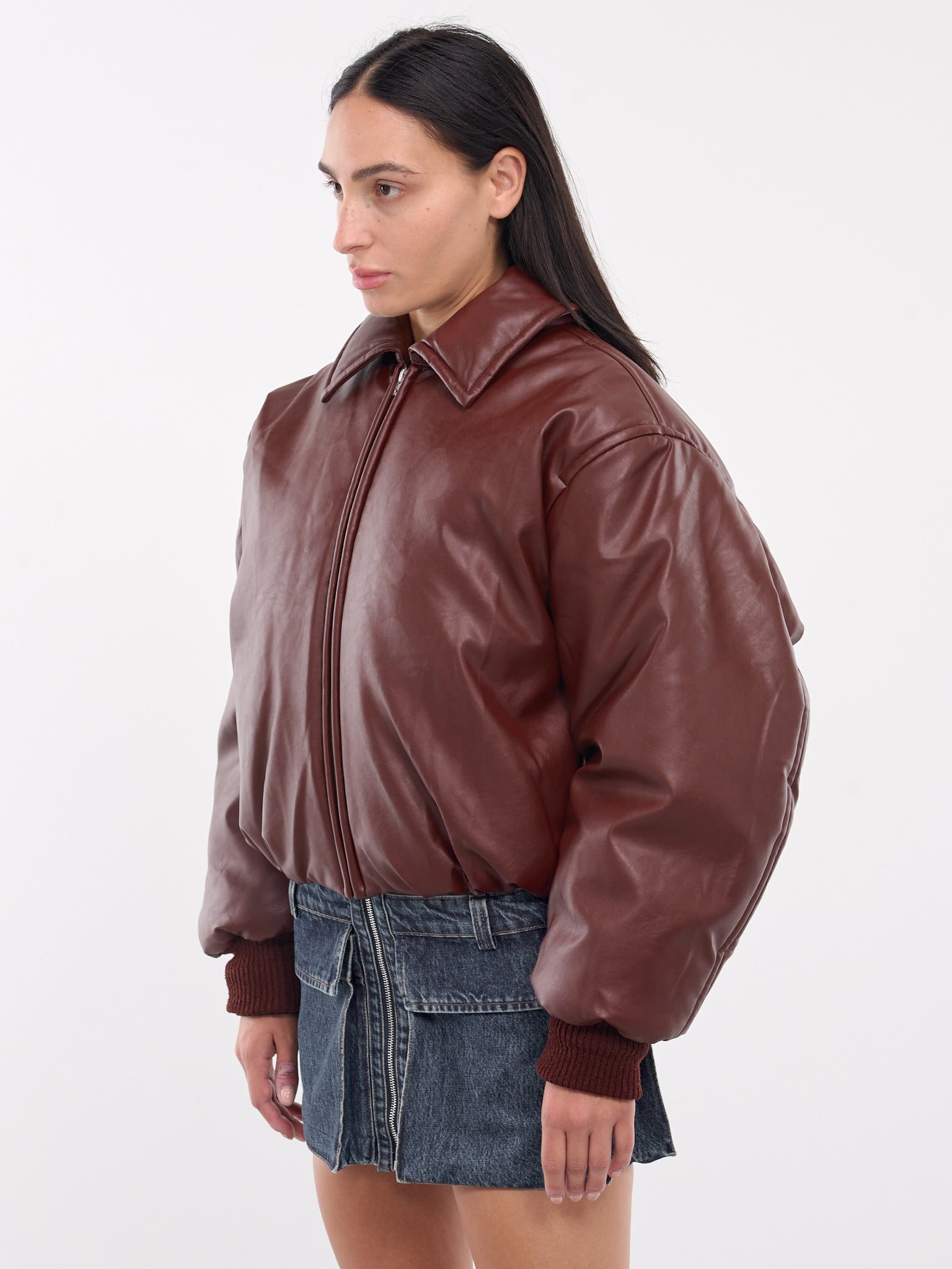 Coated Bomber Jacket (A90570-BPW-DARK-BURGUNDY)