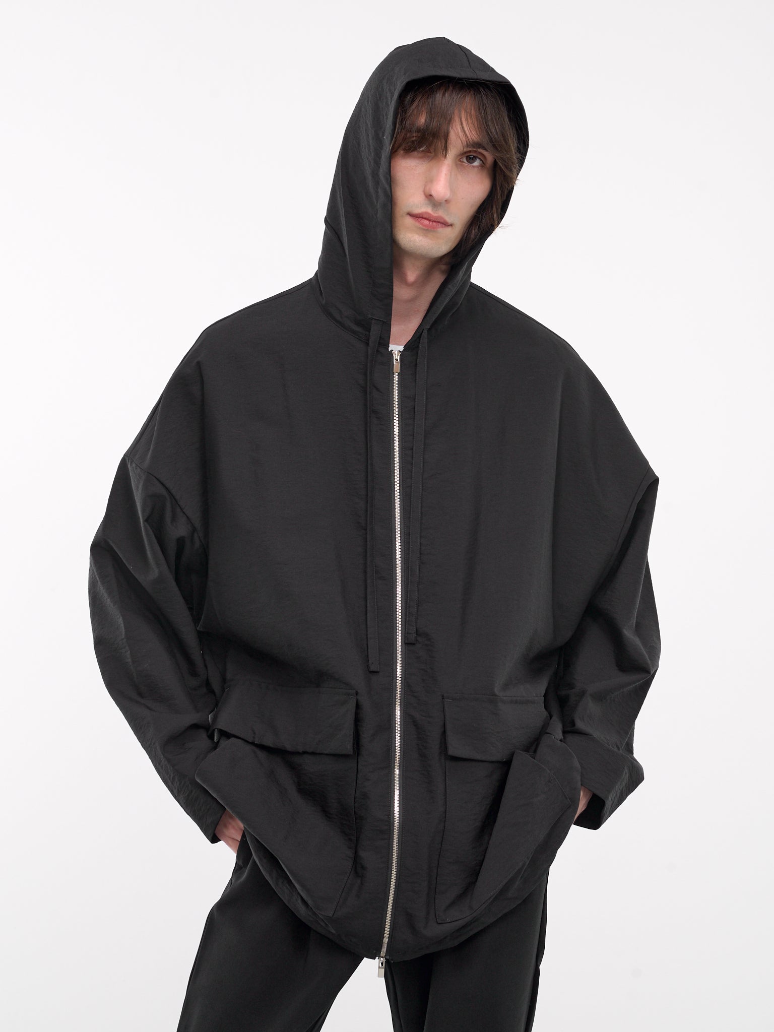 Zip-Up Cargo Hoodie (AB42-029-BLACK)