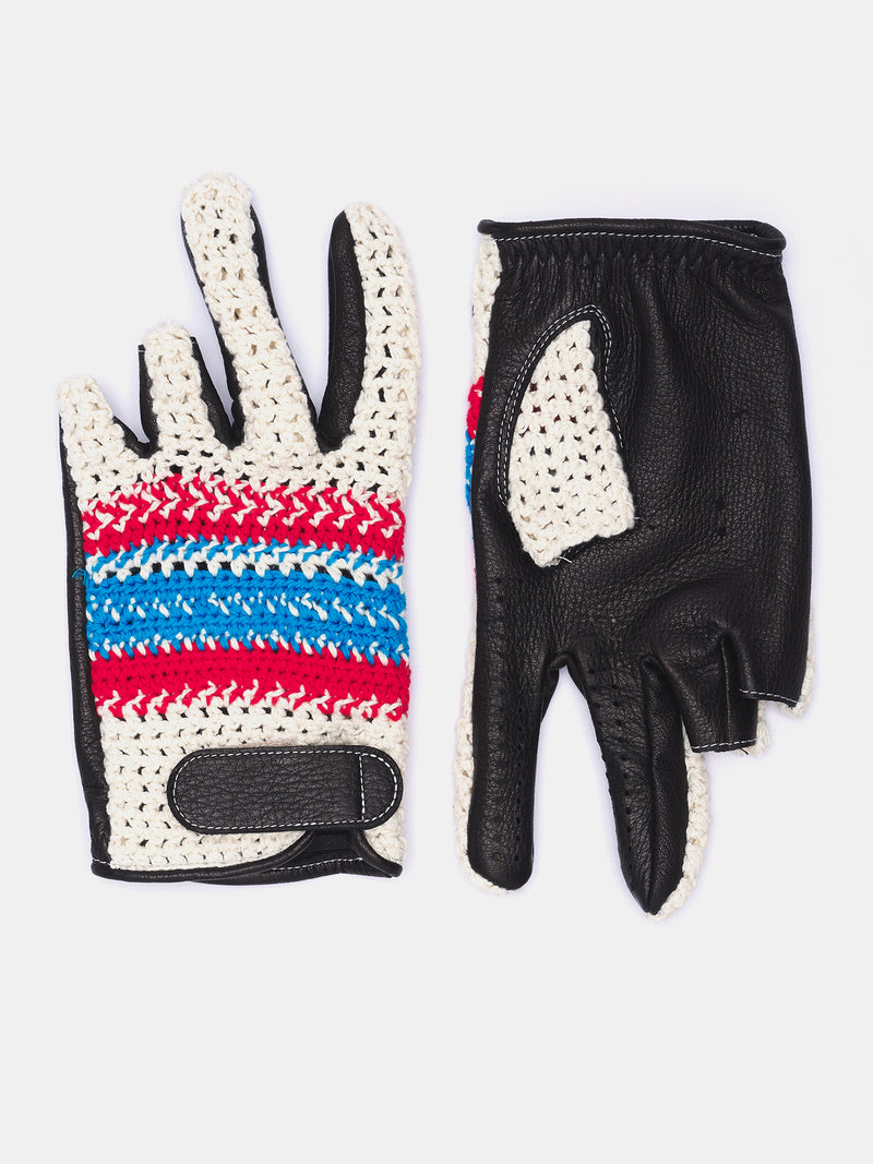 Ezo Deer Leather Knit Gloves (AC-SV-NGS-1005-TRICOLOR)