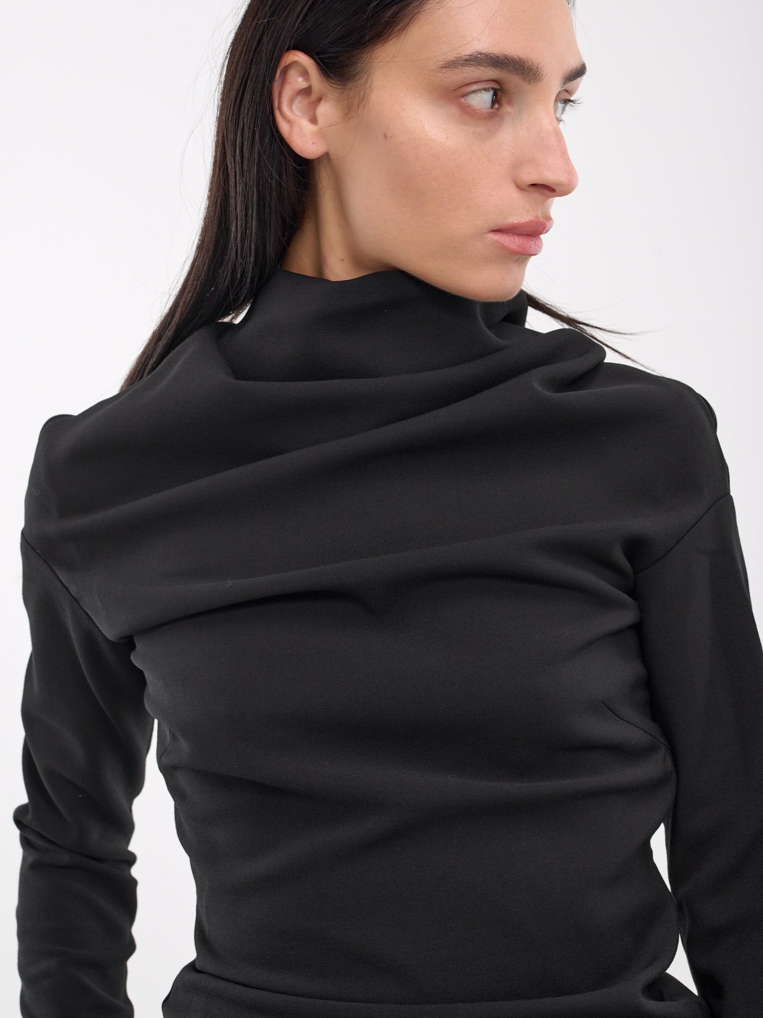 High Neckline Blouse (AC0703-900-BLACK)