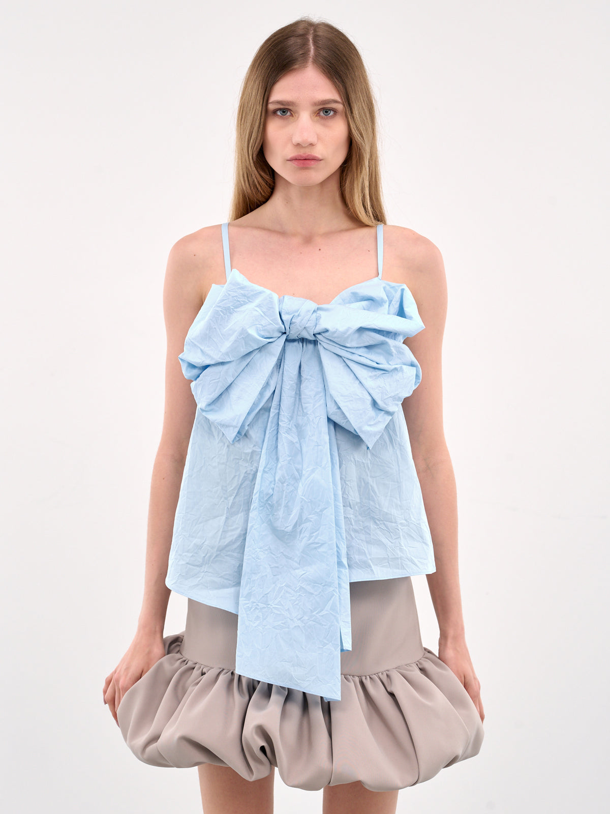 Oversized Bow Blouse (AC0728-LIGHT-BLUE)