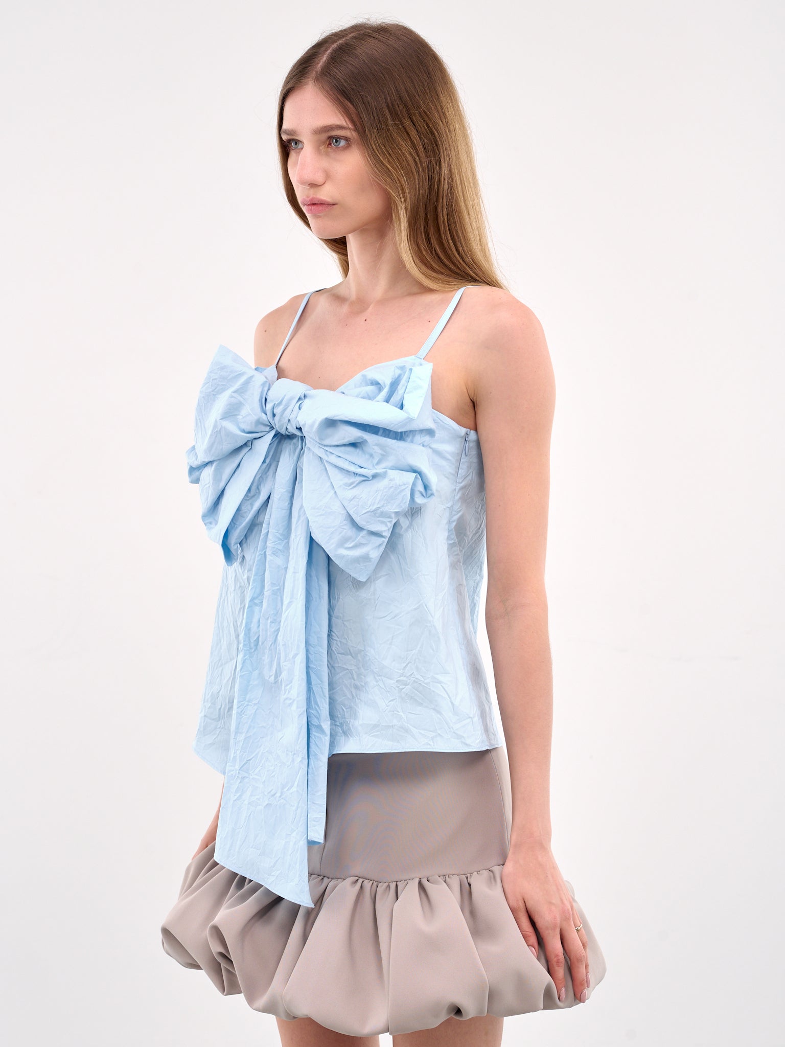 Oversized Bow Blouse (AC0728-LIGHT-BLUE)