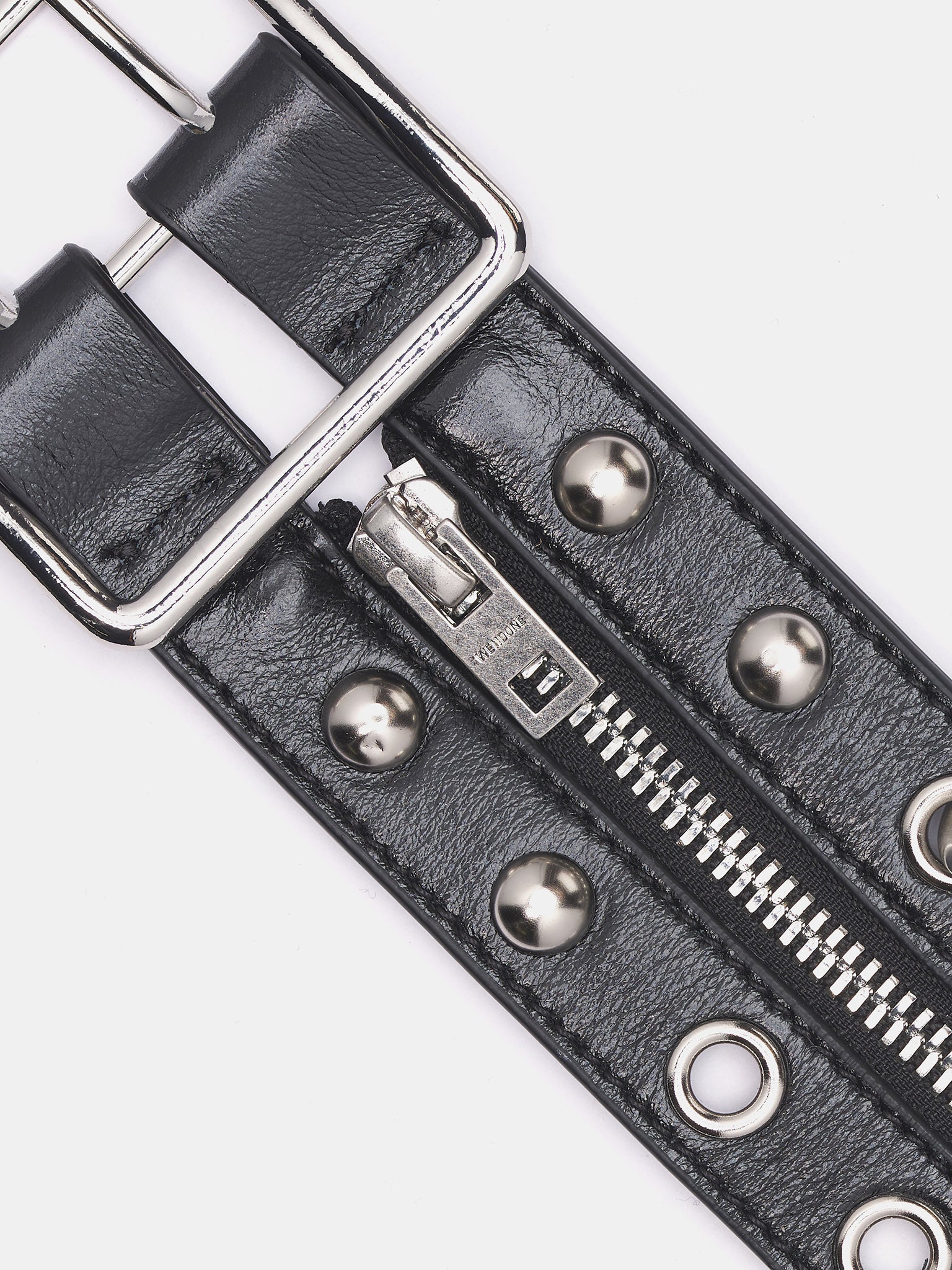 Leather Studded Bracelet (AJ0-25-598-BLACK)