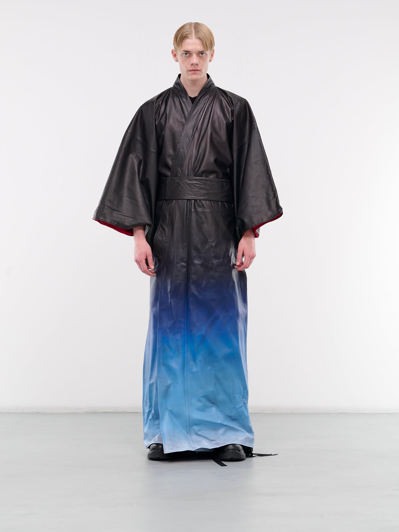 A LEATHER Gradient Kimono | H. Lorenzo - front