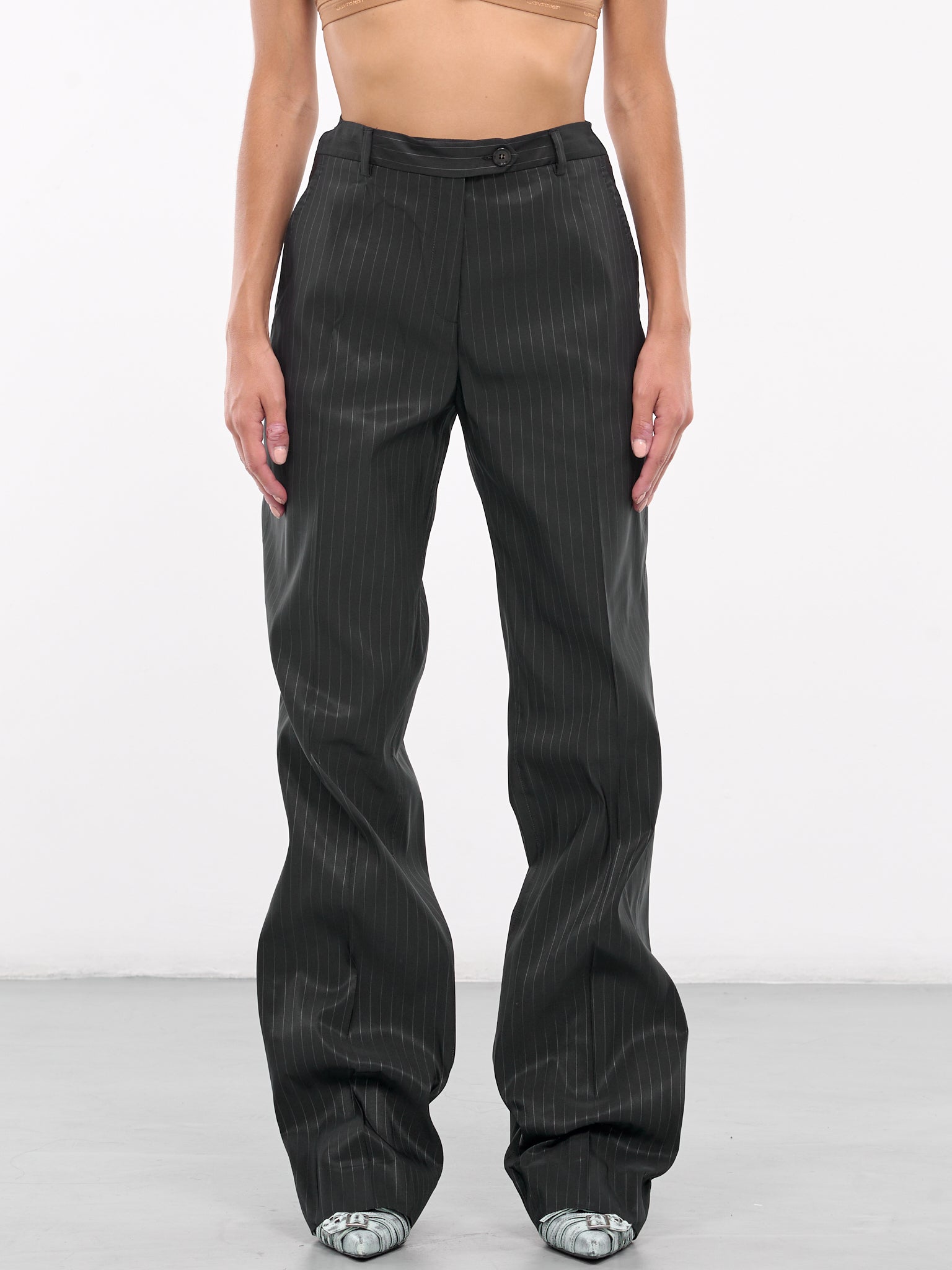 Tailored Pinstripe Trousers (AK0852-900-BLACK)