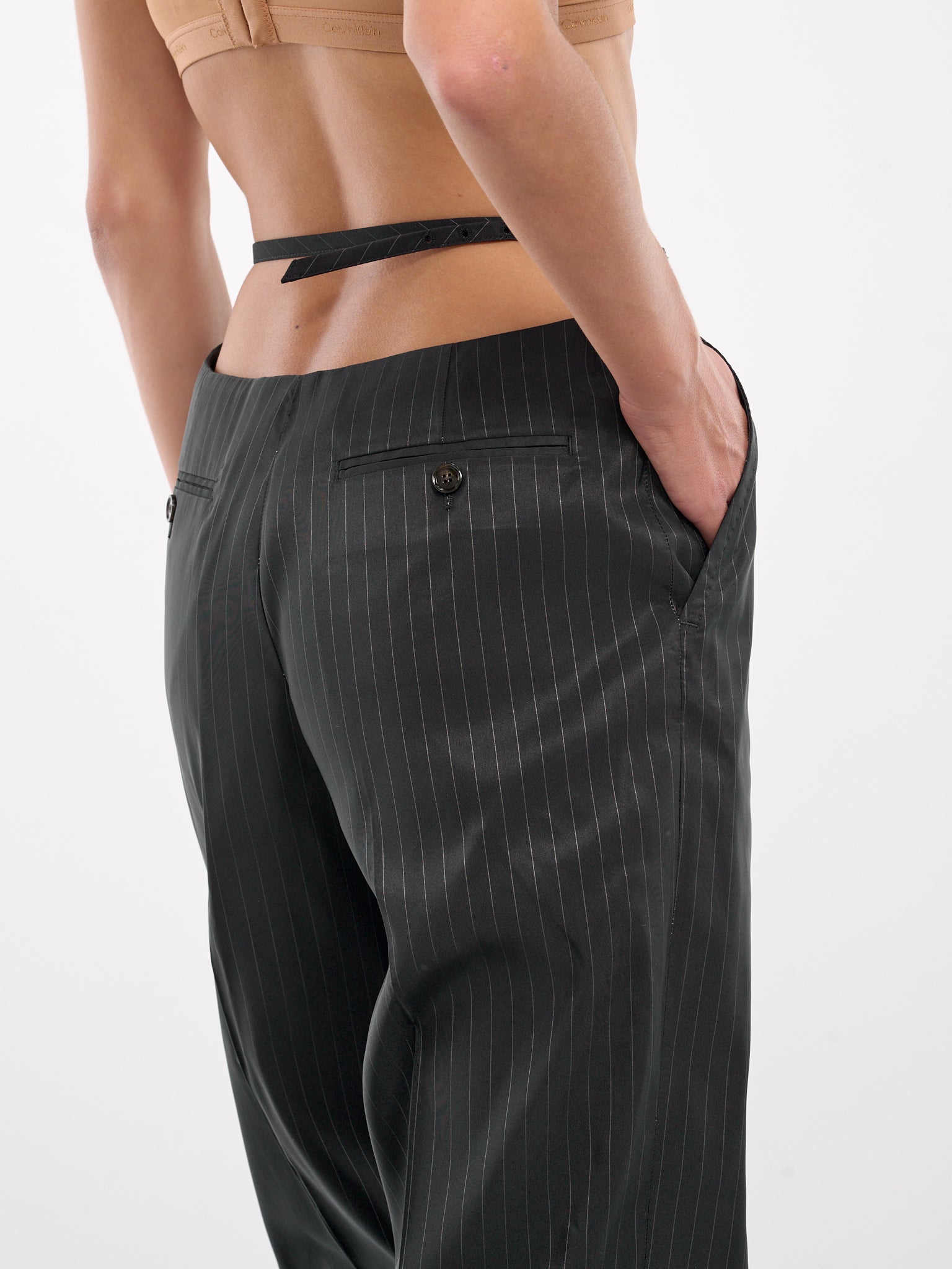 Tailored Pinstripe Trousers (AK0852-900-BLACK)