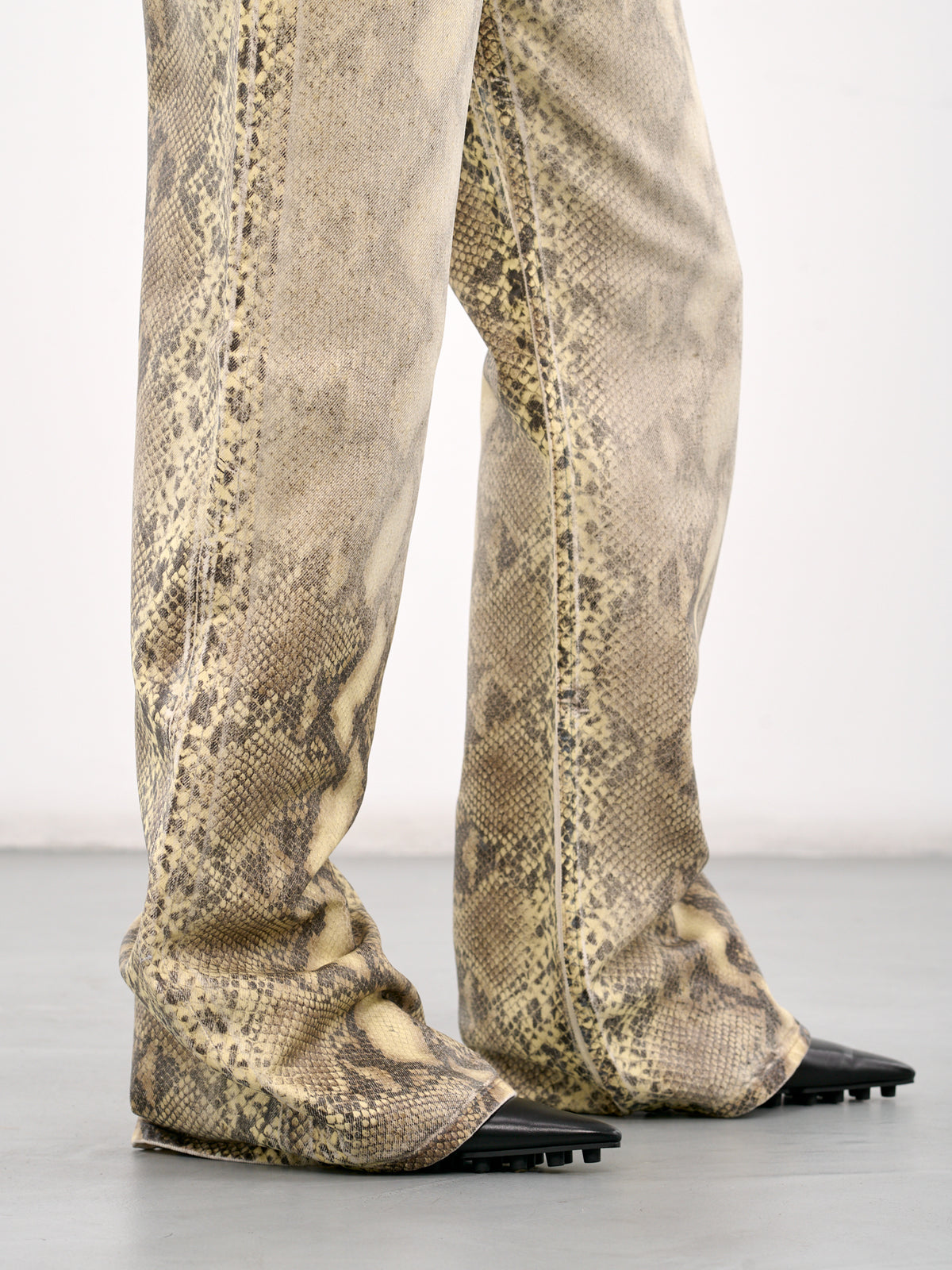 Python Printed Denim Jeans (AK0895-MULTI-BROWN)