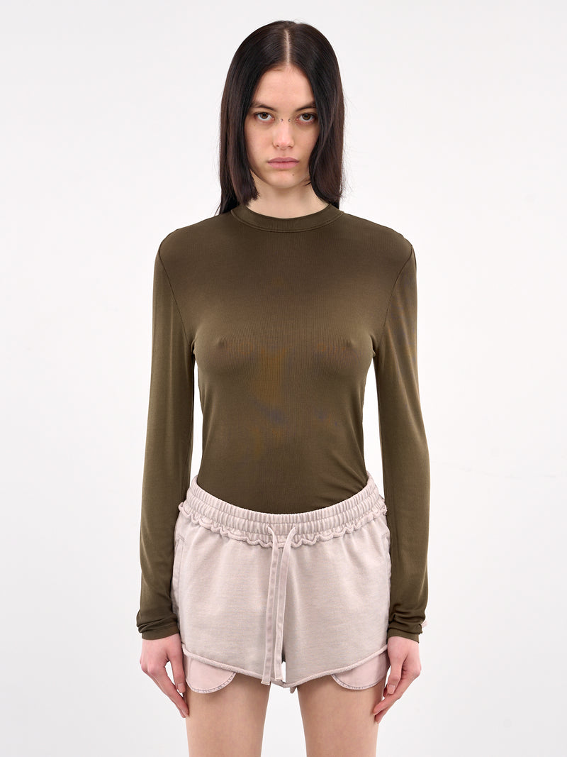 Ribbed Long Sleeve Tee (AL0438-MUD-BROWN)