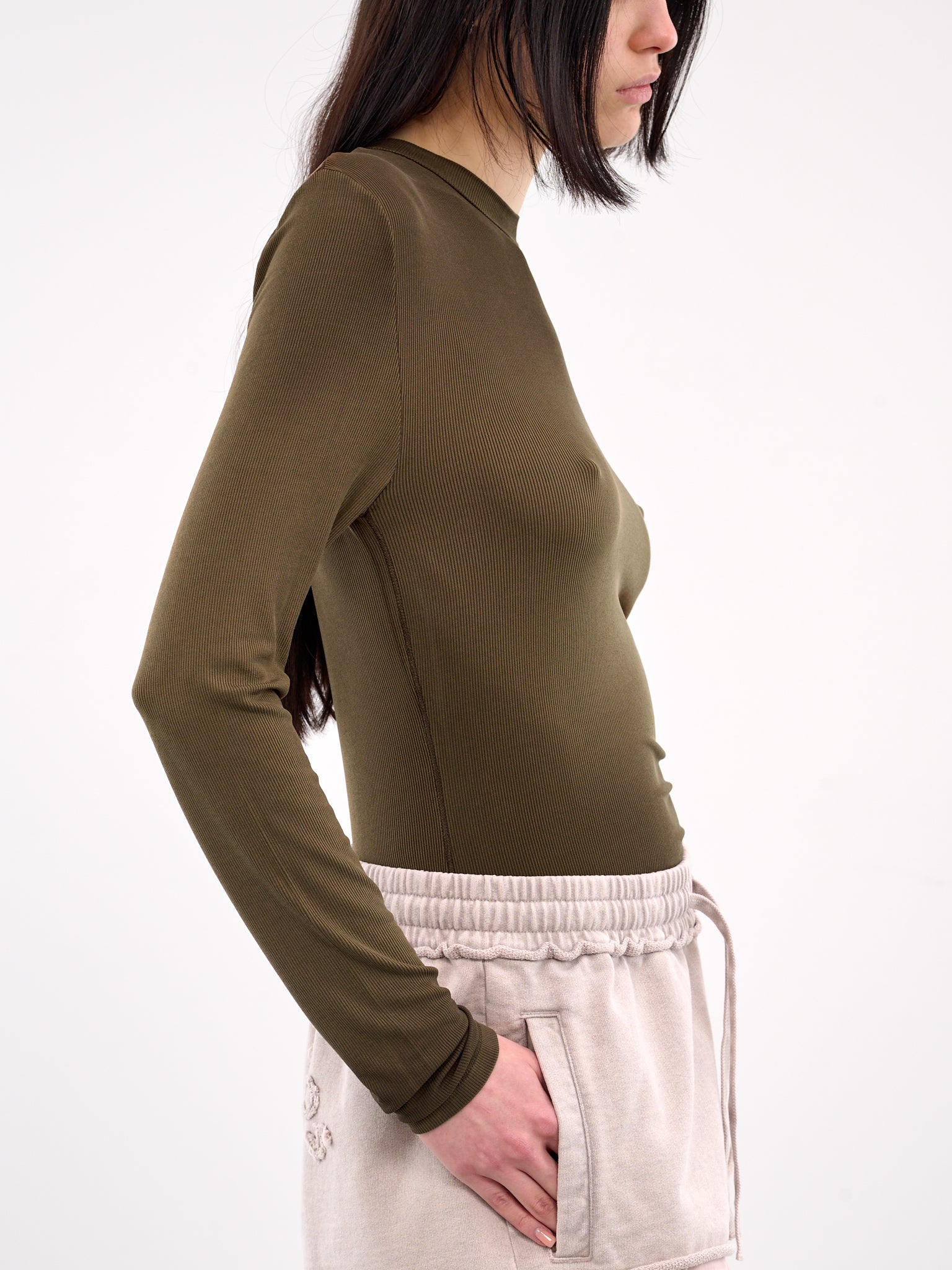 Ribbed Long Sleeve Tee (AL0438-MUD-BROWN)