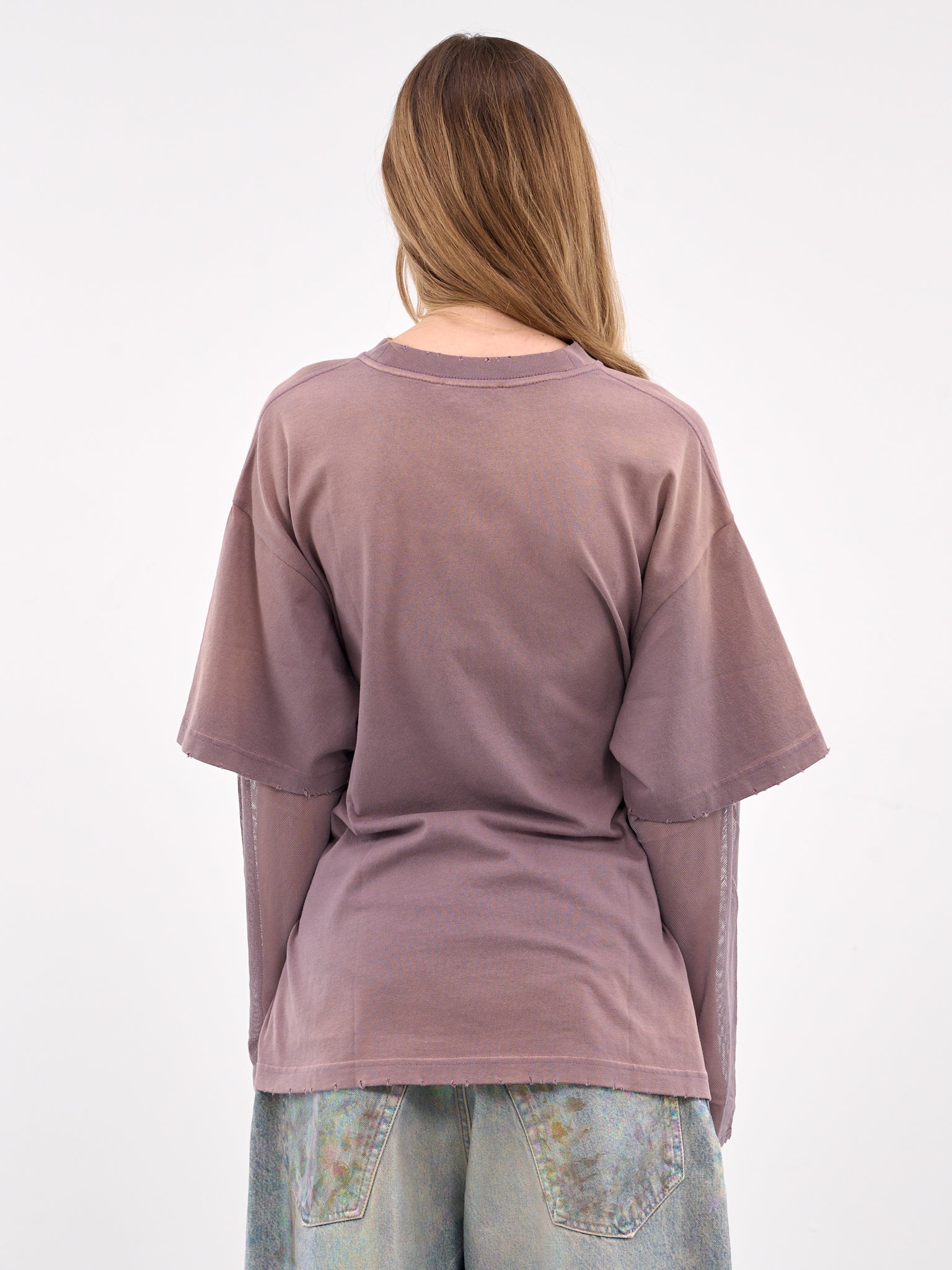 Layered Print Long Sleeve Tee (AL0454-DARK-MAUVE)