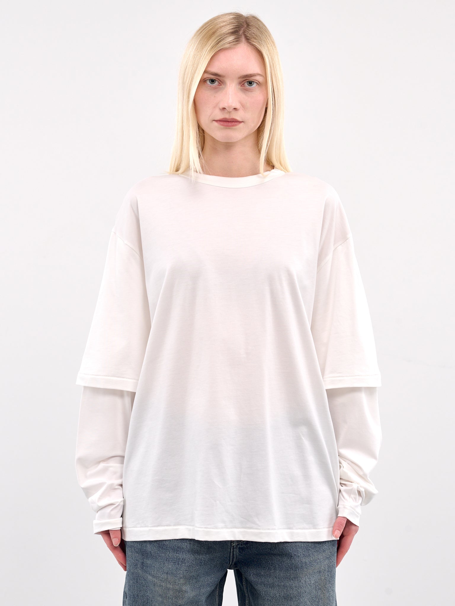 Double Layer Tee (AMBR2505-OFF-WHITE)