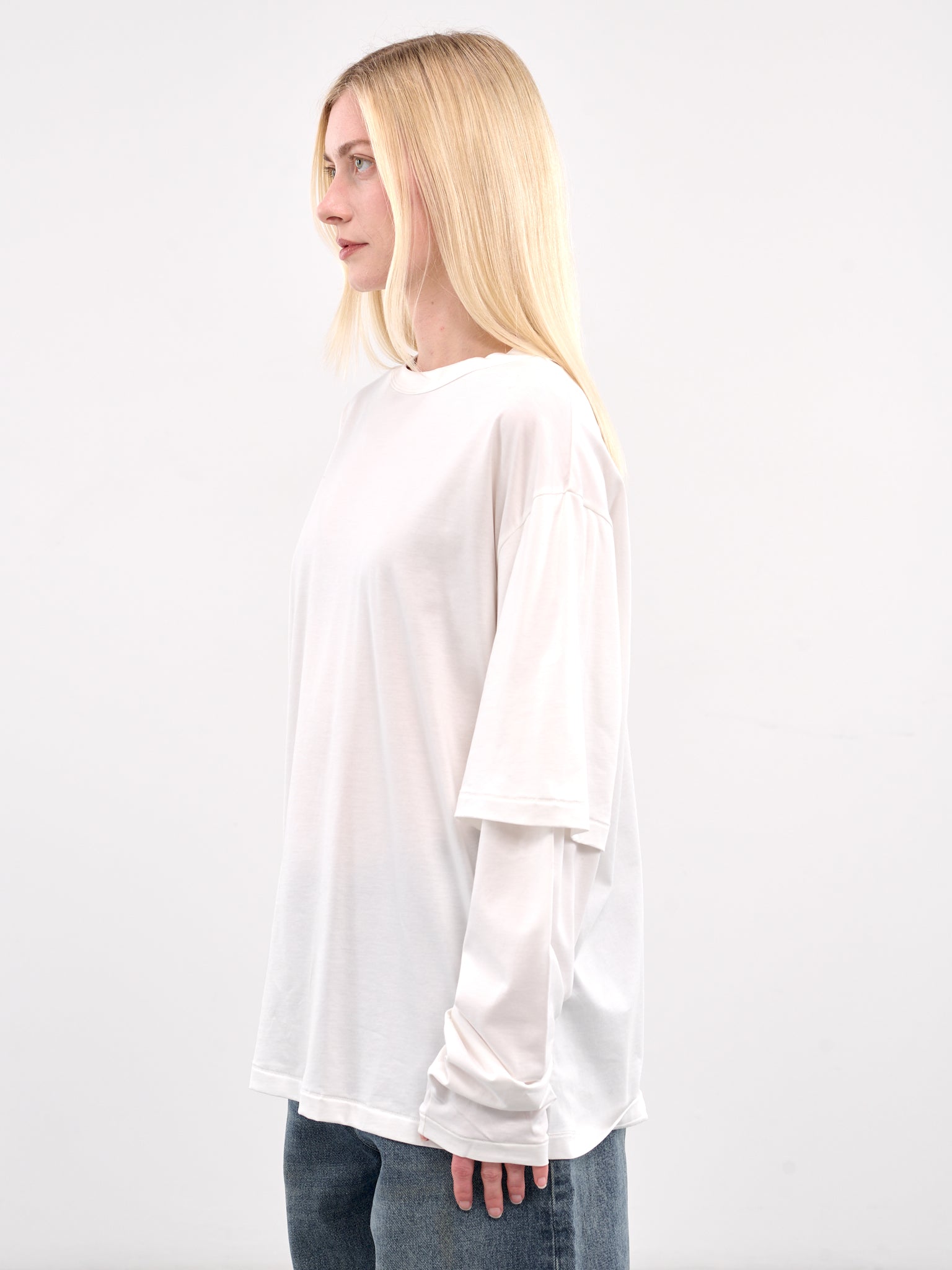 Double Layer Tee (AMBR2505-OFF-WHITE)