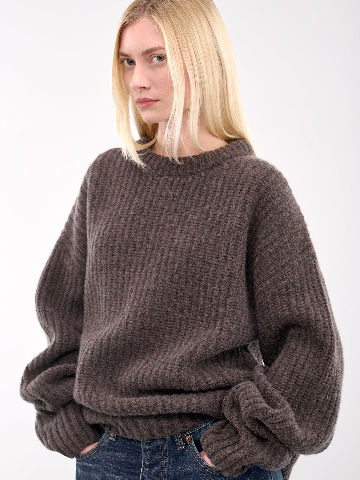 Knit Crewneck Sweater (AMBR2525-TAUPE)