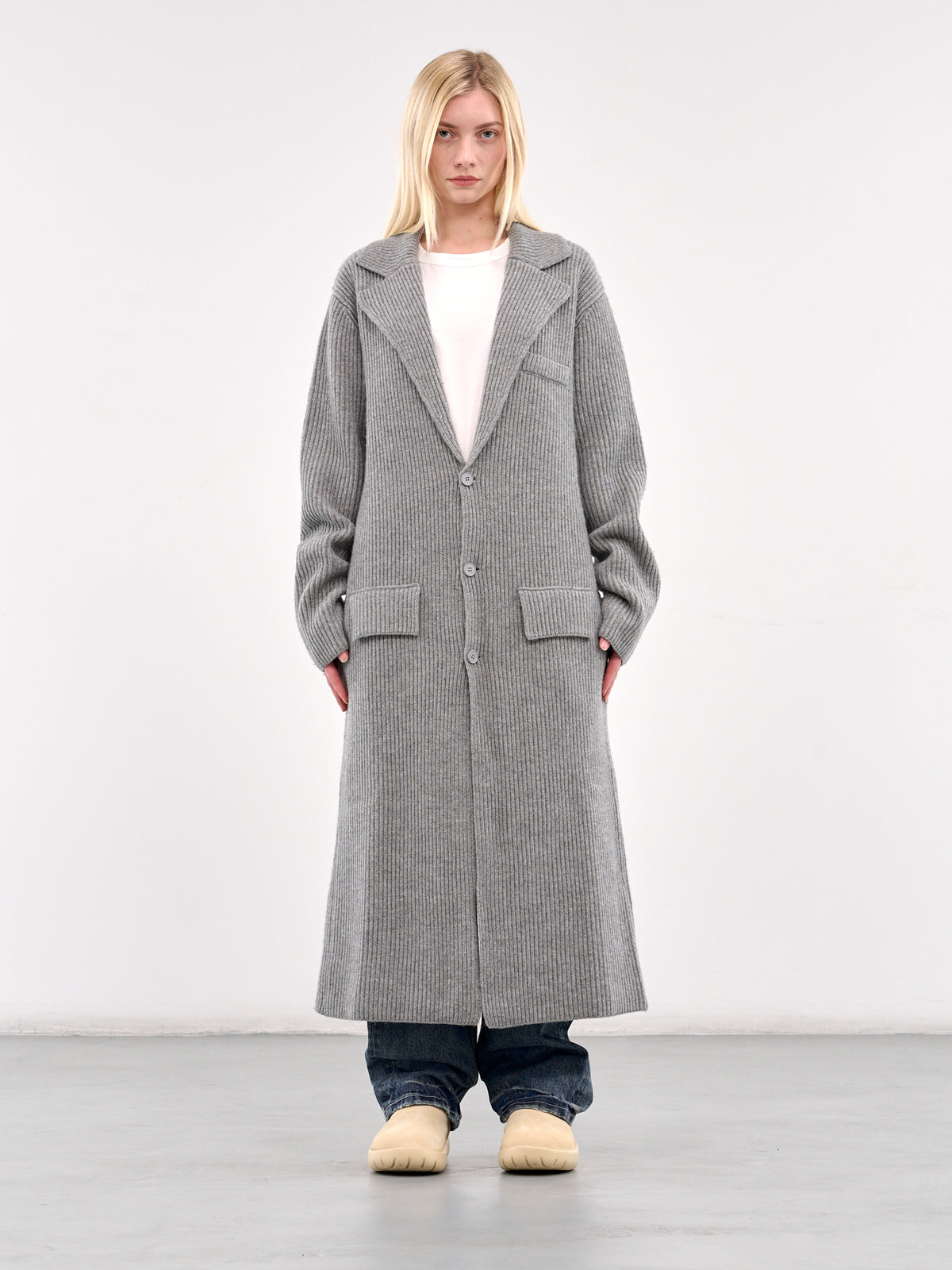 Knit Trench Coat (AMBR2530-STONE)