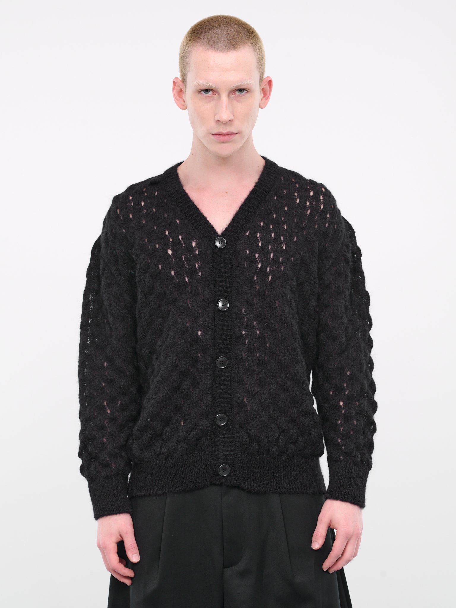 Bubble Knit Cardigan (AMK11-0643-BLACK)