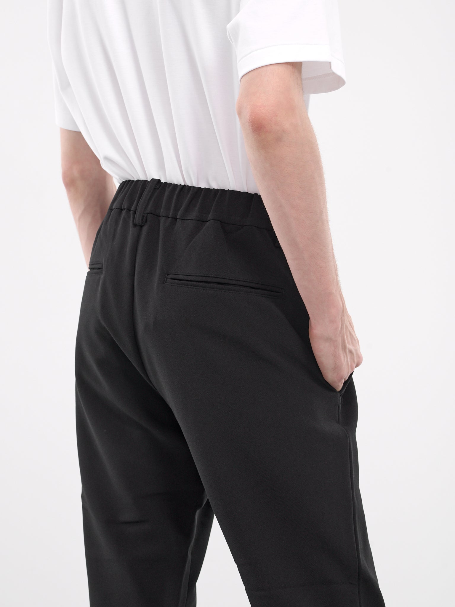 Elasticated Slim Trousers (AP42-047-BLACK)