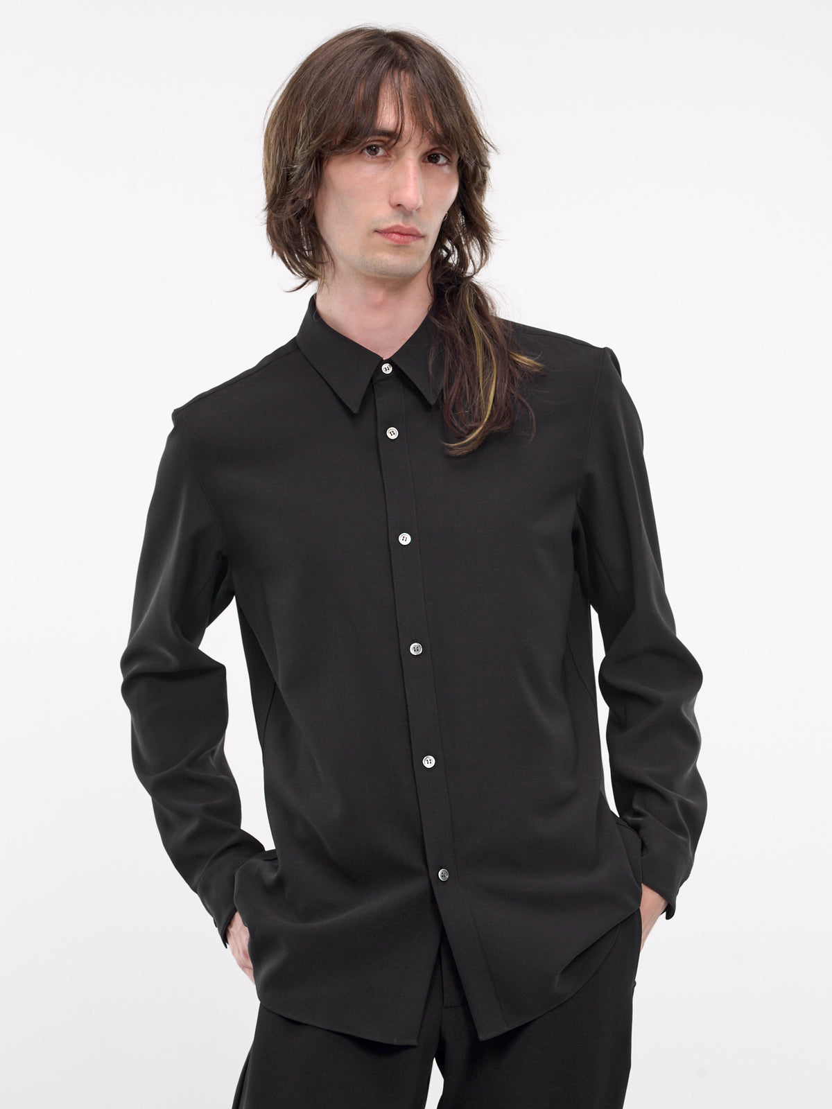 Pointed Collar Shirt (AS42-059-BLACK)