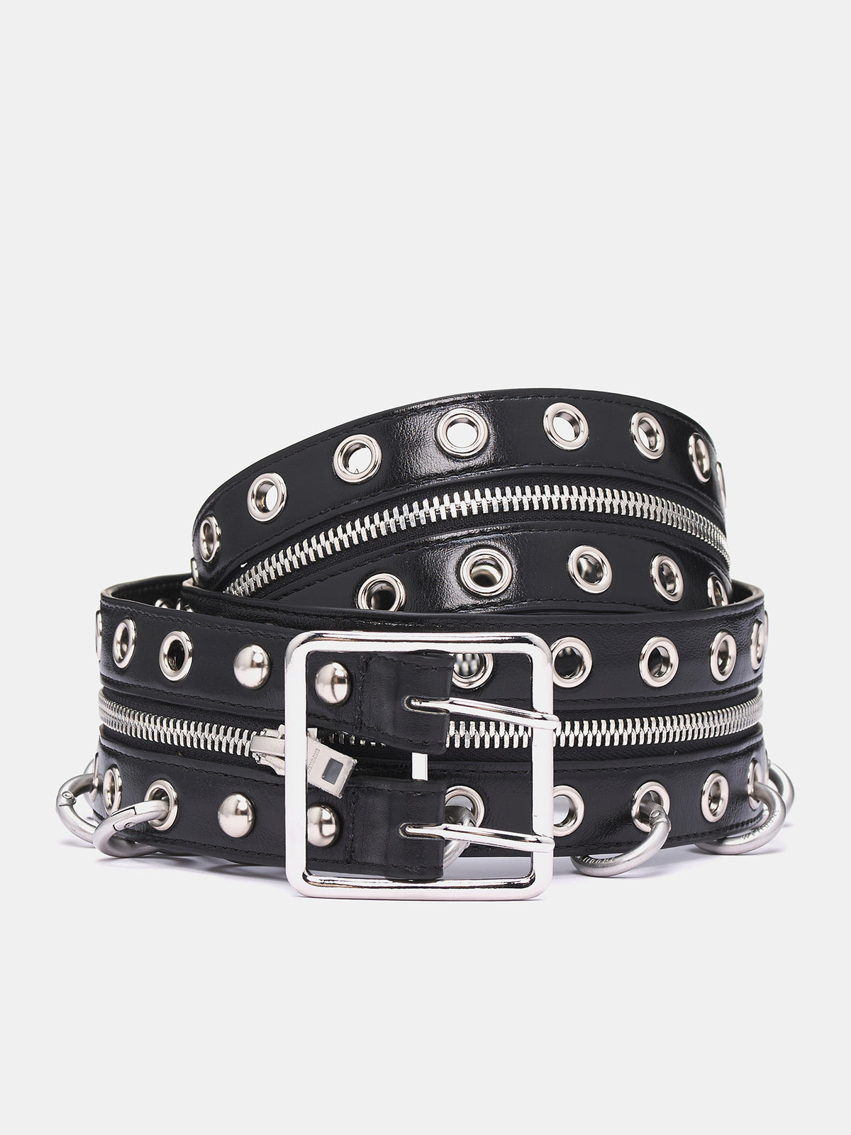 Leather Studded Belt (AT0-25-592-U-BLACK)