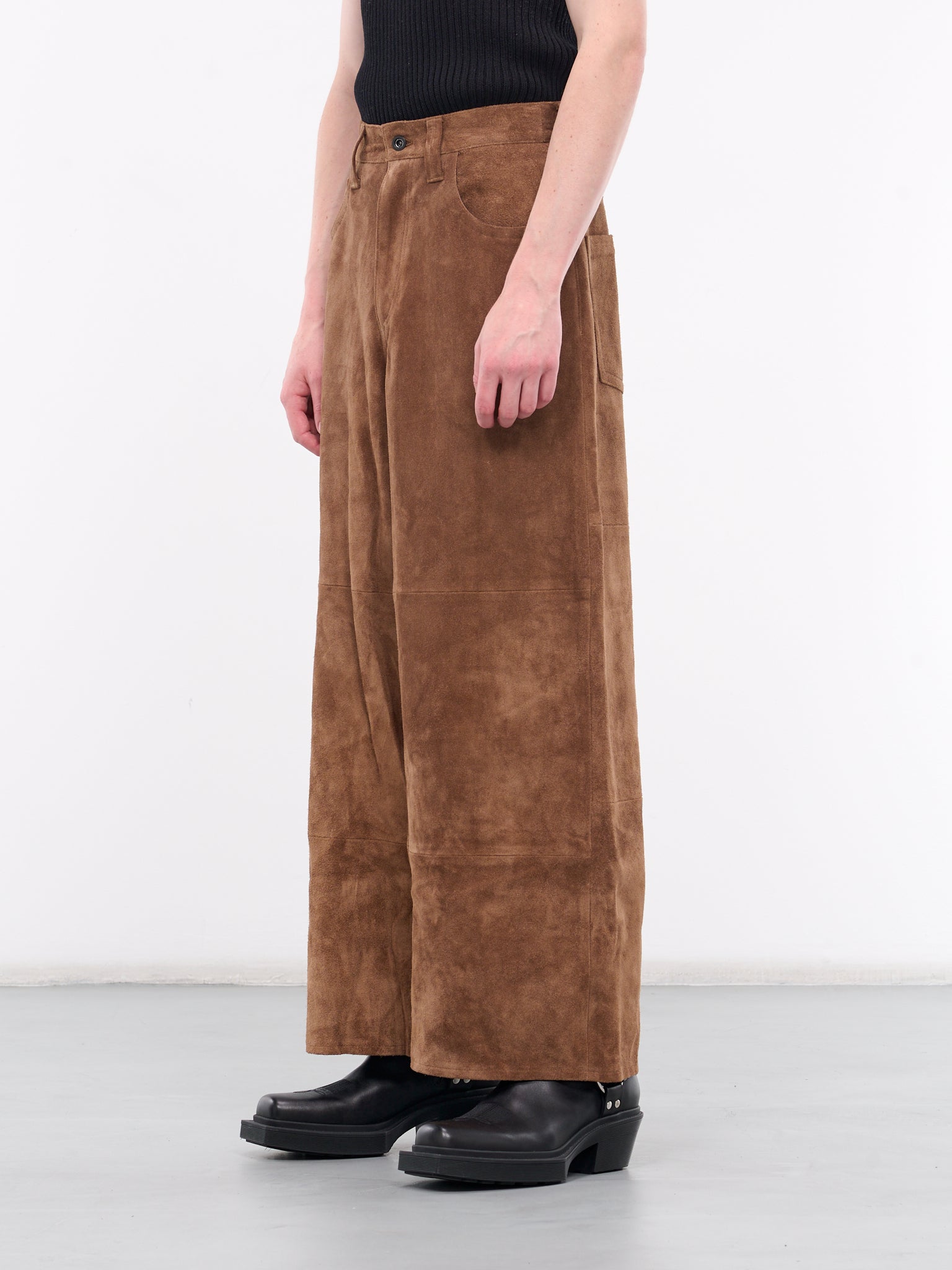 A LEATHER Suede Trousers | H. Lorenzo - side