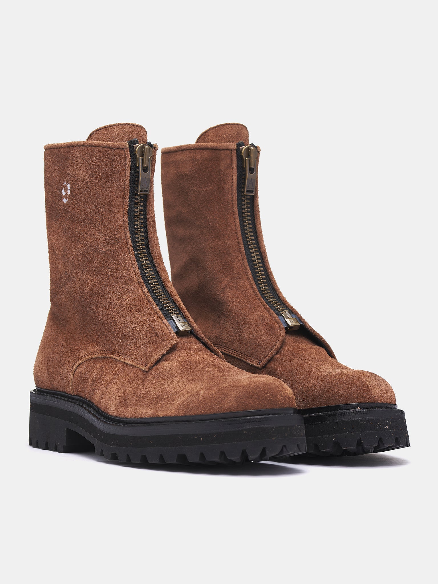 Front Zip Suede Boots (AUS2500-CAMEL-SUEDE)