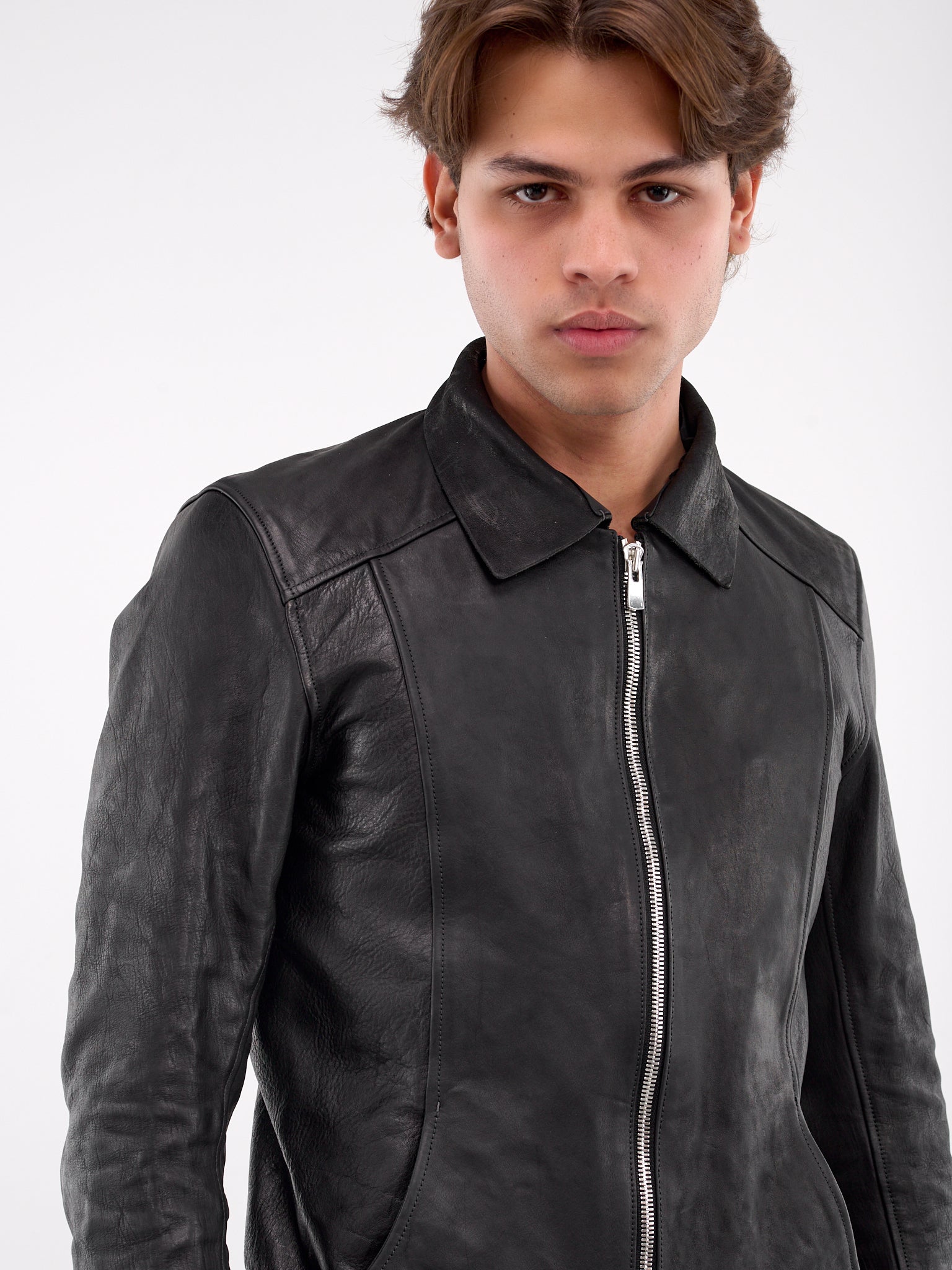 Aviator Leather Jacket (AVM-SOFT-HORSE-FG-BLACK)