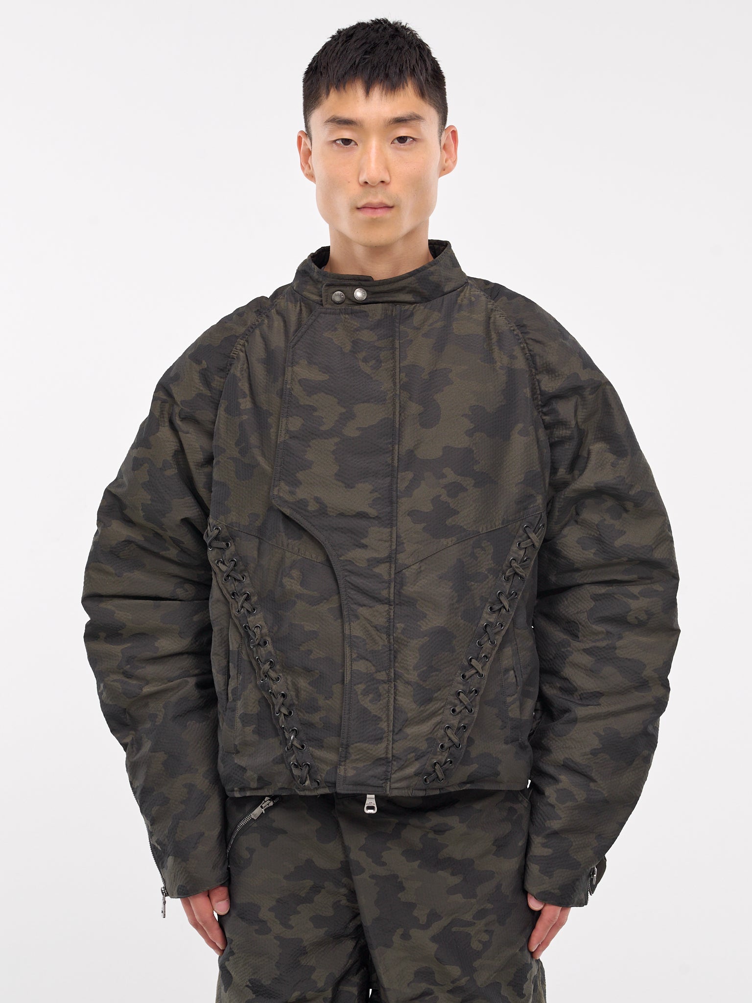 Camouflage Lace-Up Padded Jumper (AWA622M-MULTI)