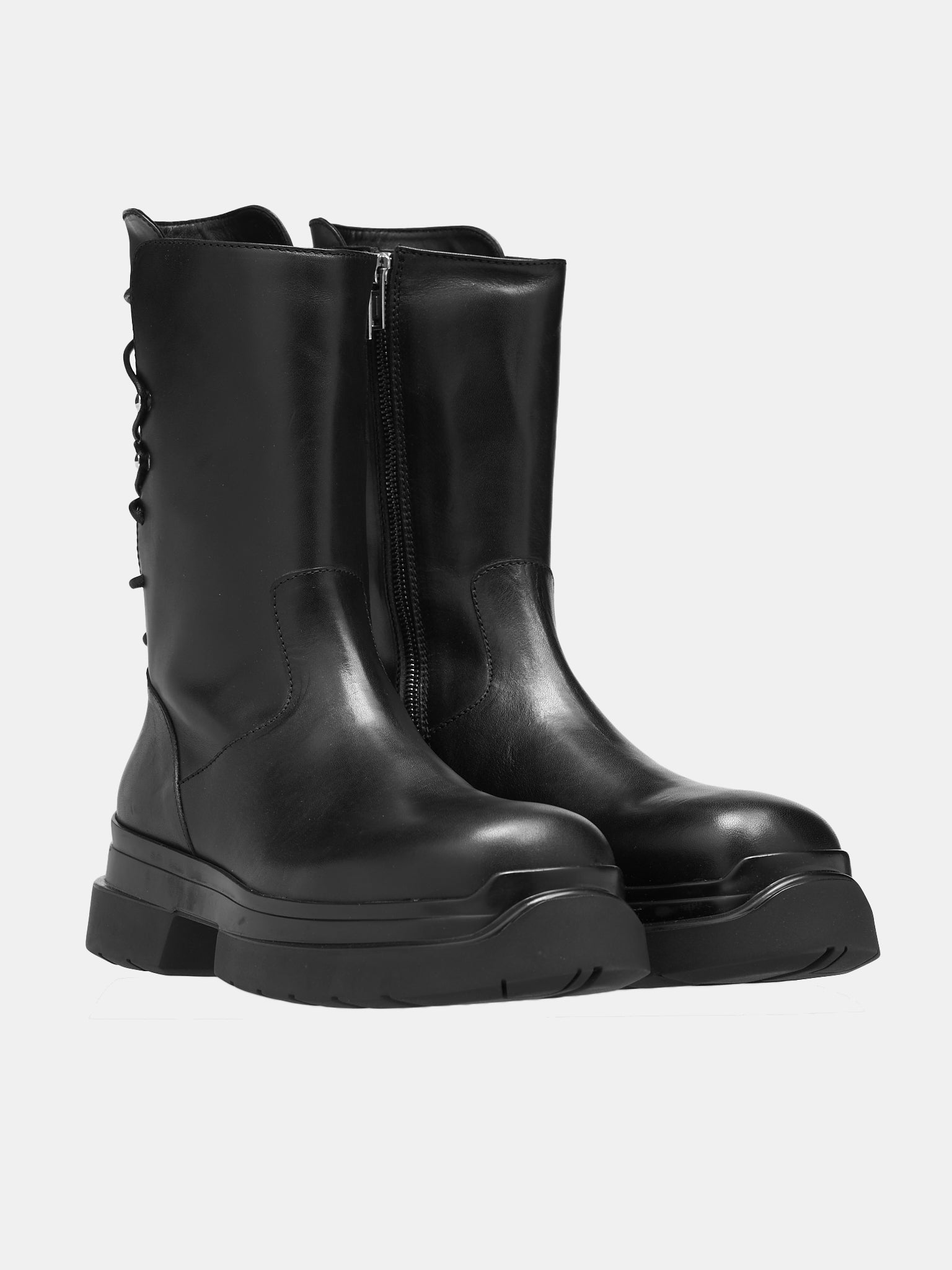 ALM. DEIRDRE LEATHER BOOTS （BLACK） - 長靴/レインシューズ