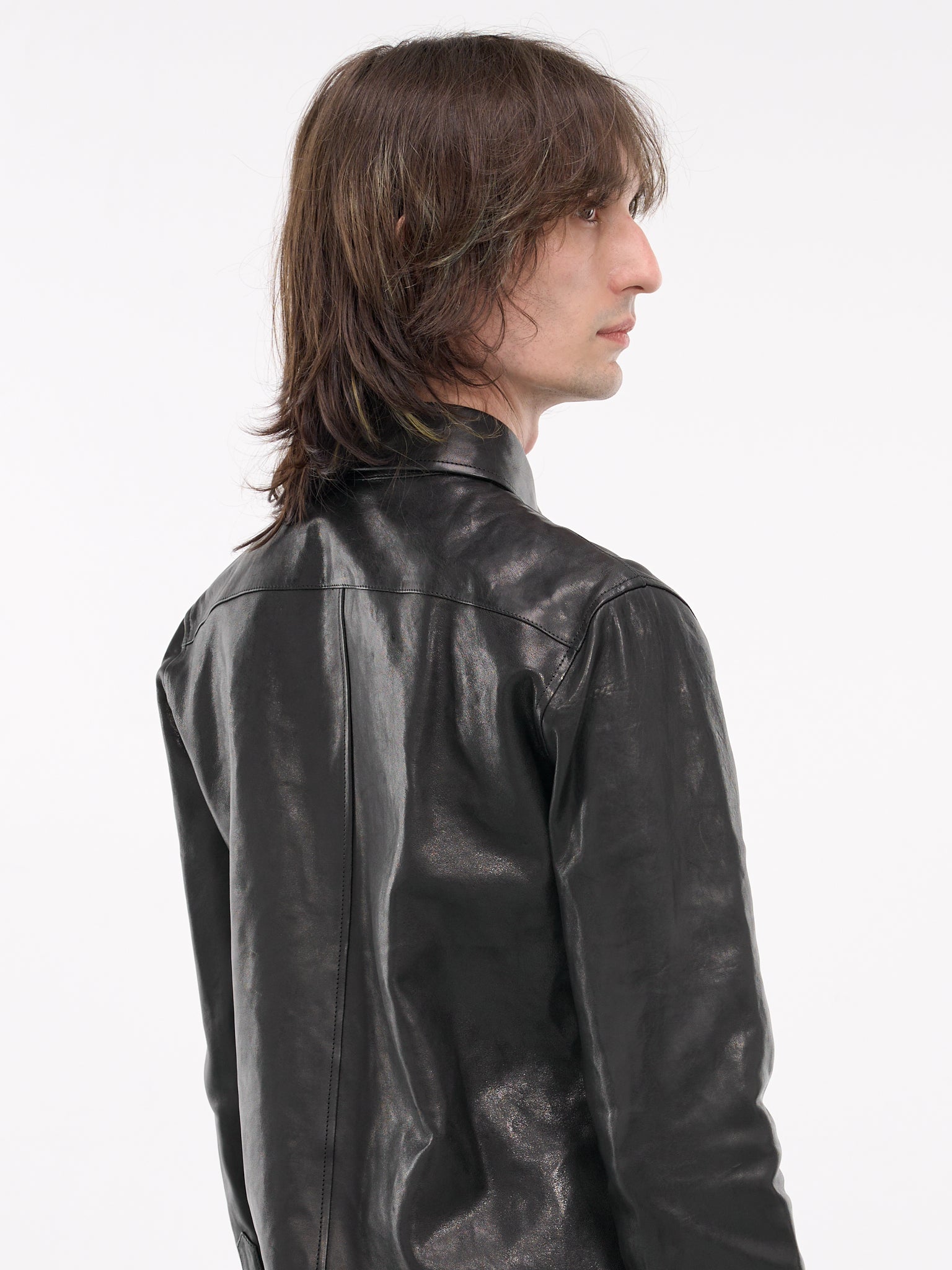 Thorben Leather Fitted Shirt (B0012084-LT137-BLACK)