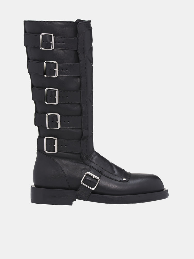 Jace Belted Biker Boots (B0012100-LT141-BLACK)