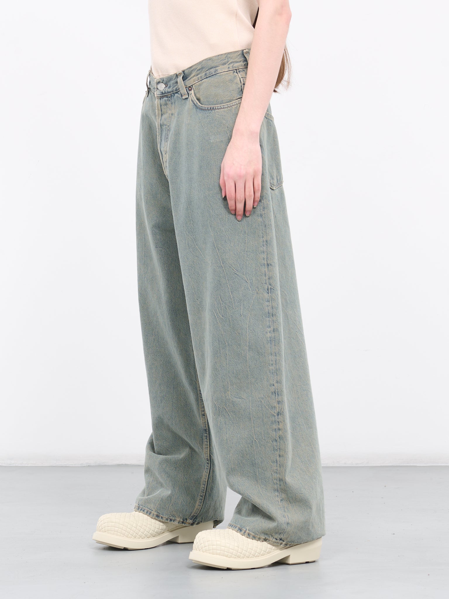 Super Baggy Jeans (B00336-BLUE-BEIGE)