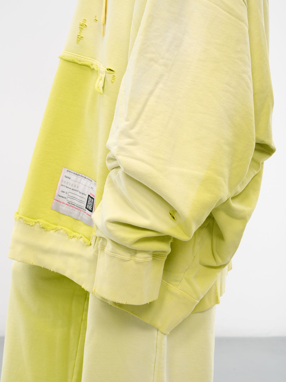 Oversized Distressed Hoodie (B13HD541-YELLOW)