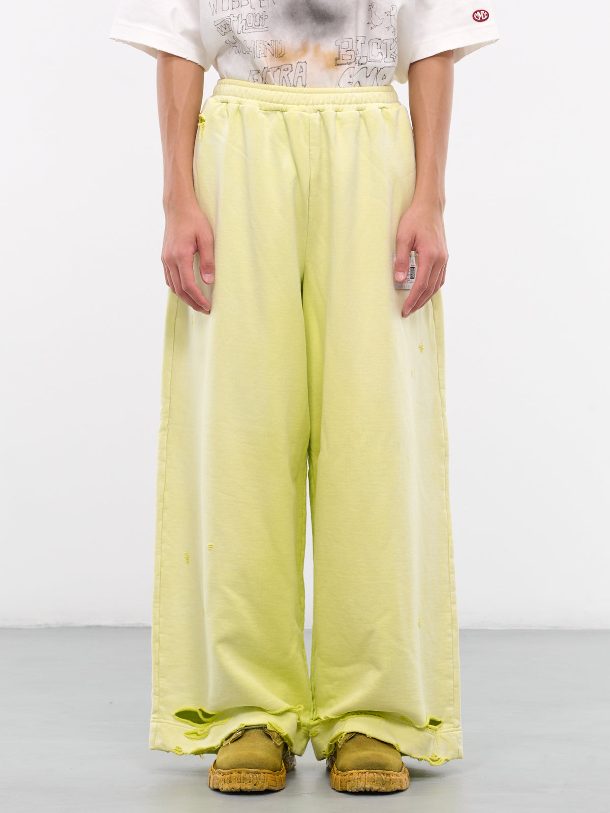 Distressed Baggy Sweatpants (B13PT545-YELLOW)