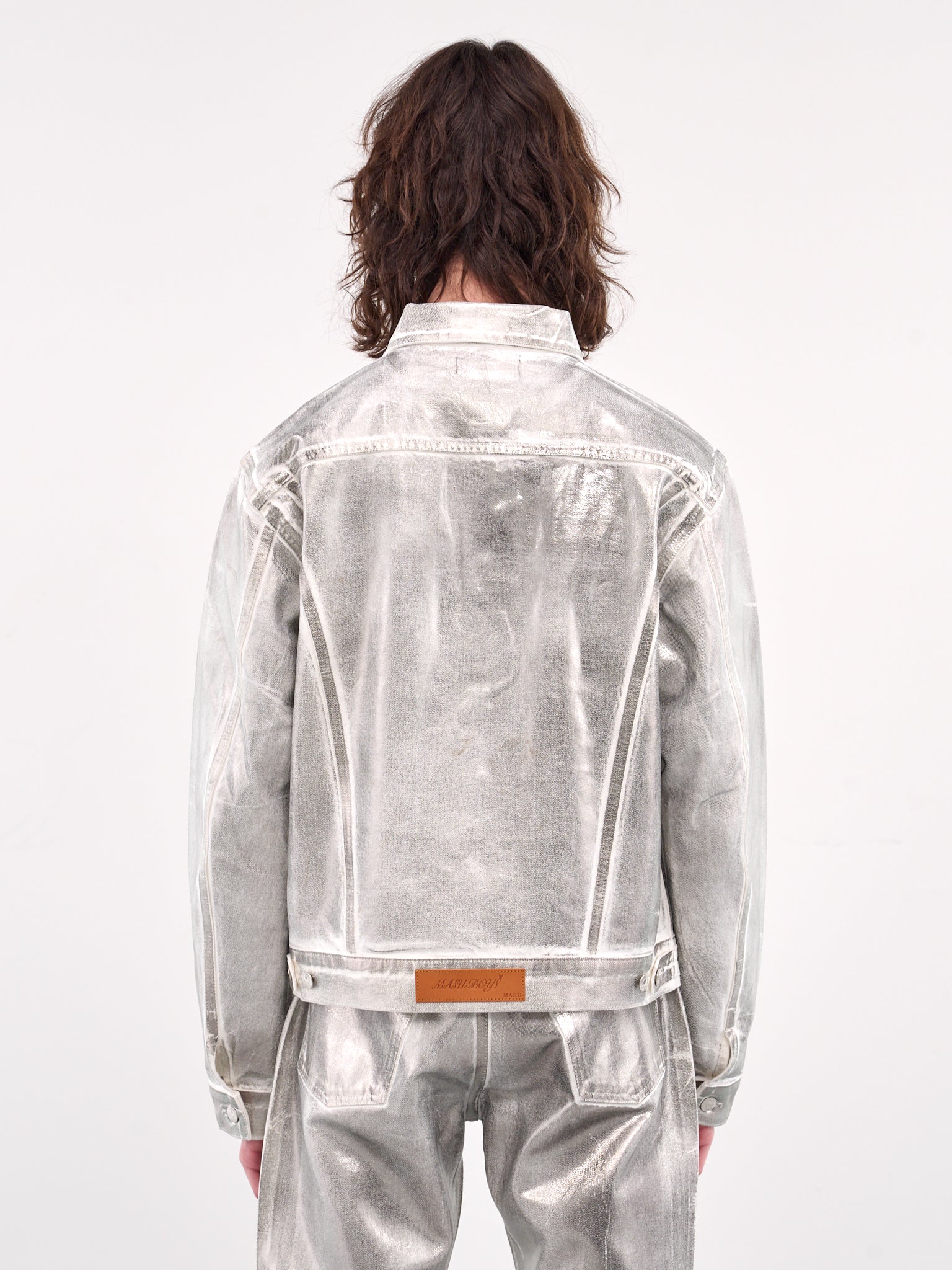 Reflective Patch Coated Jacket (B25K6BL003-SILVER)