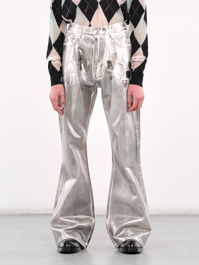 Reflective Patch Coated Trousers (B25K6PT006-SILVER)