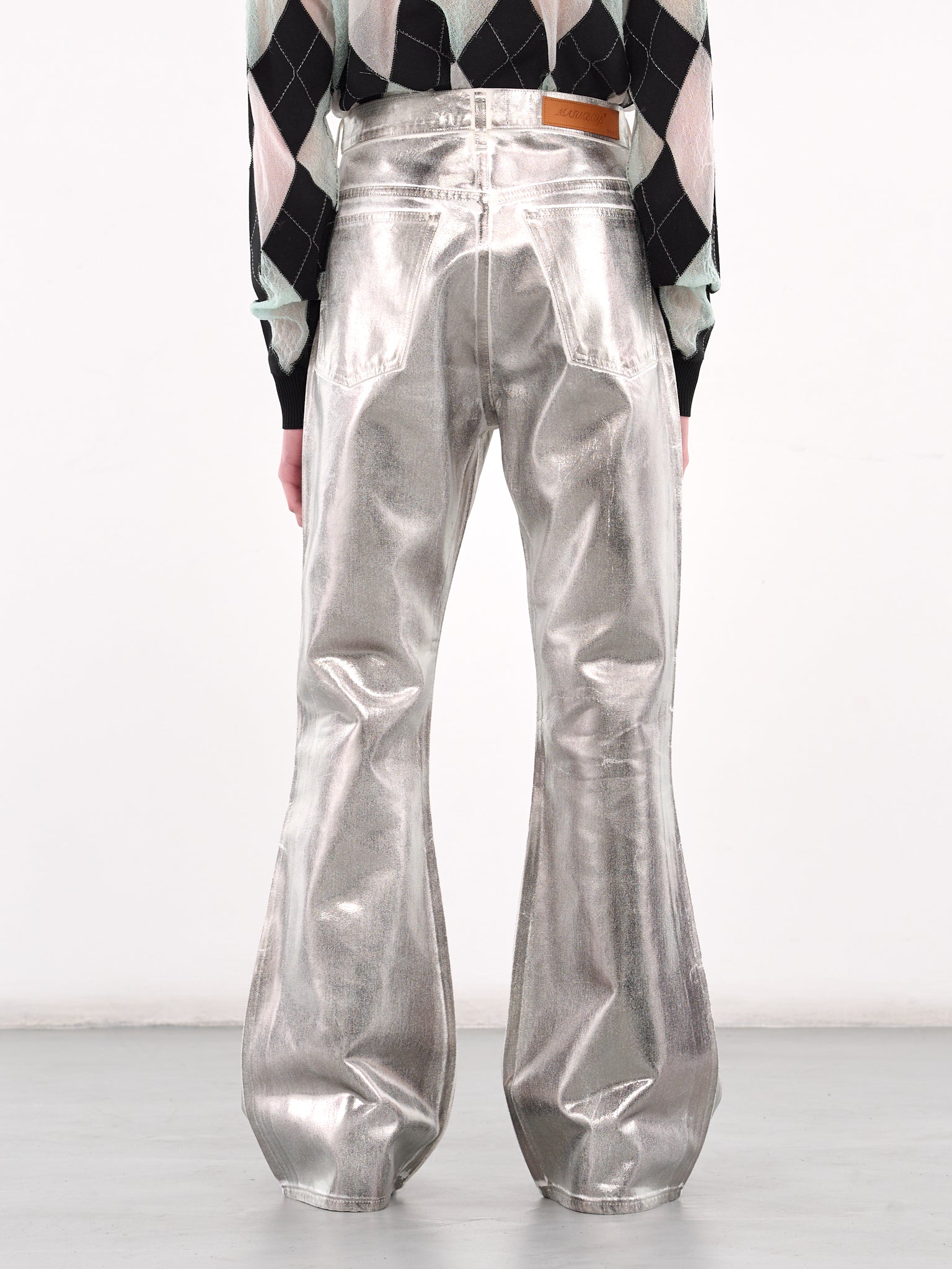 Reflective Patch Coated Trousers (B25K6PT006-SILVER)