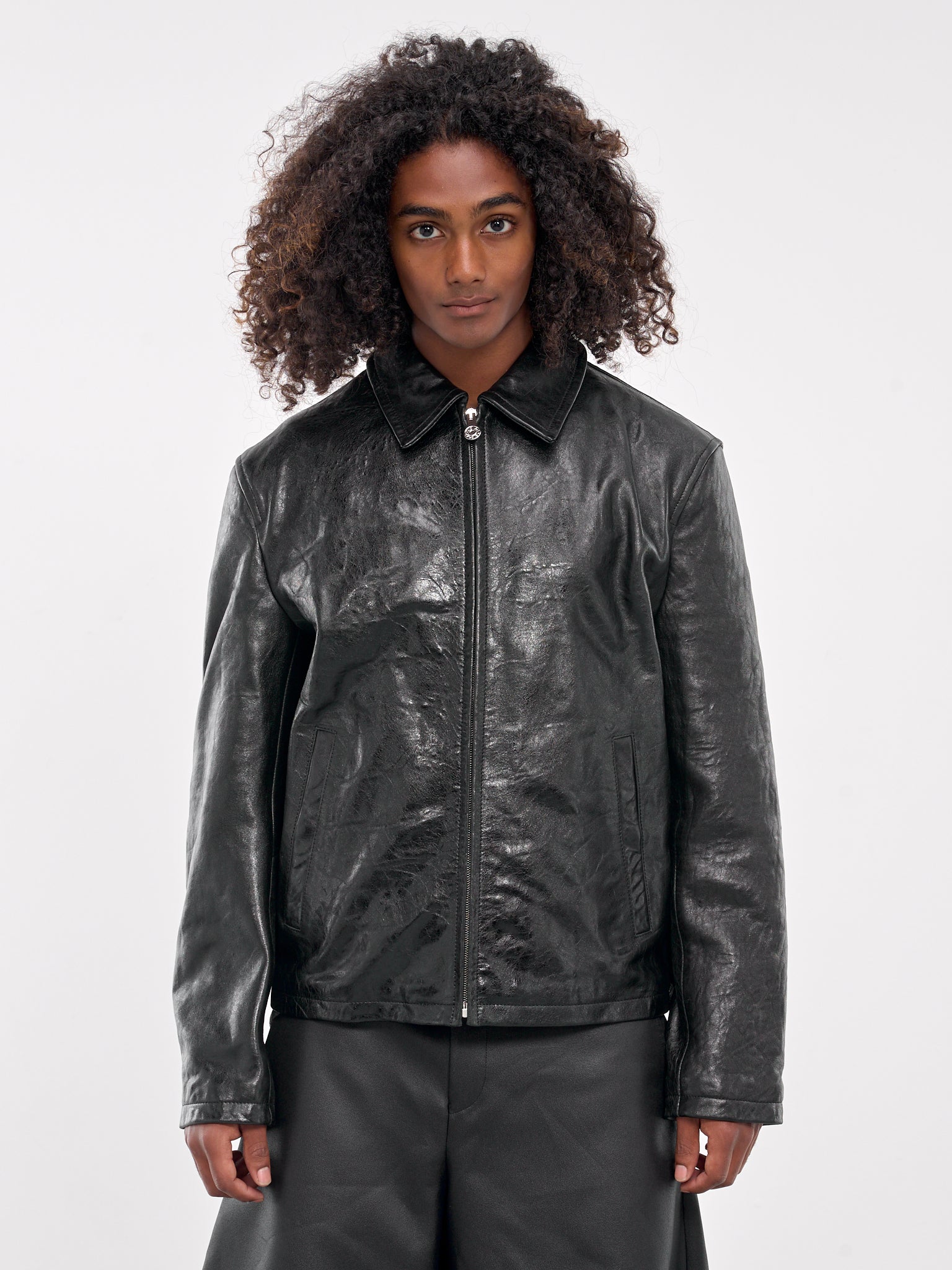 Leather Zip-Up Jacket (B70146-900-BLACK)