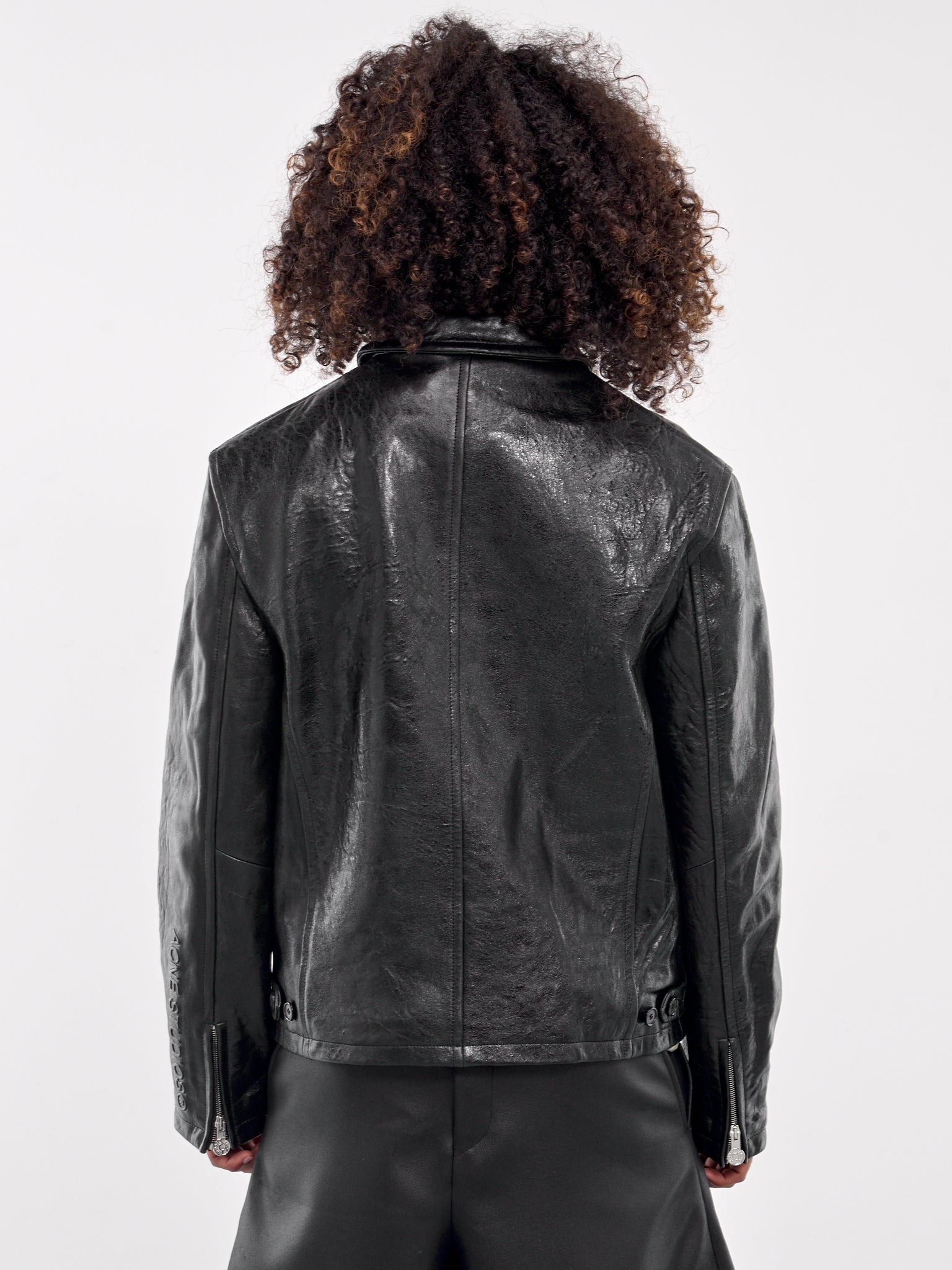 Leather Zip-Up Jacket (B70146-900-BLACK)