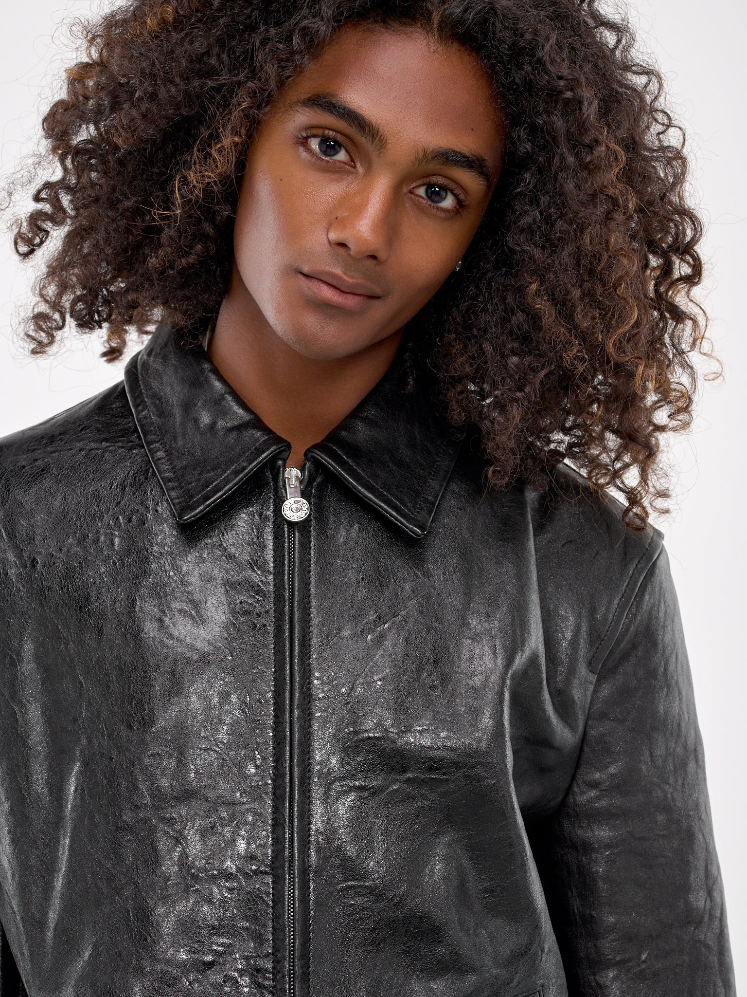 Leather Zip-Up Jacket (B70146-900-BLACK)