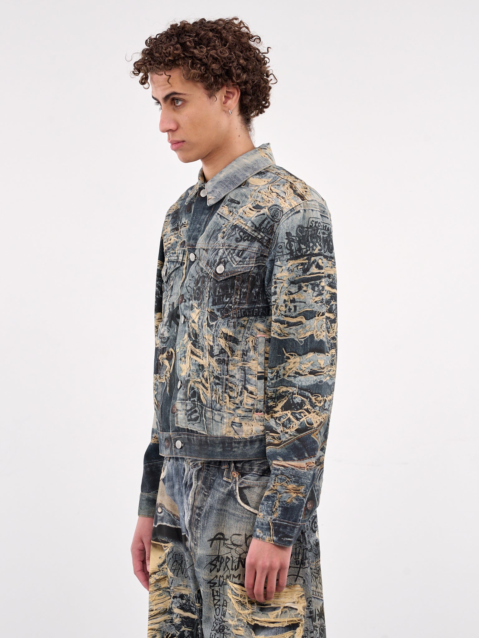 Scribble Denim Jacket (B90809-MID-BLUE)