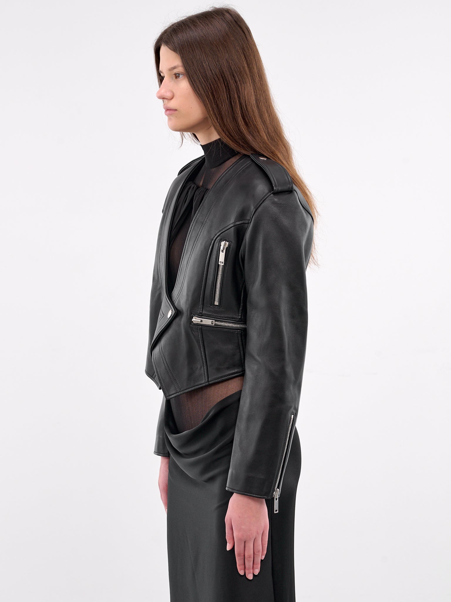 Open Heart Biker Jacket (BA4EJ03-BLACK)