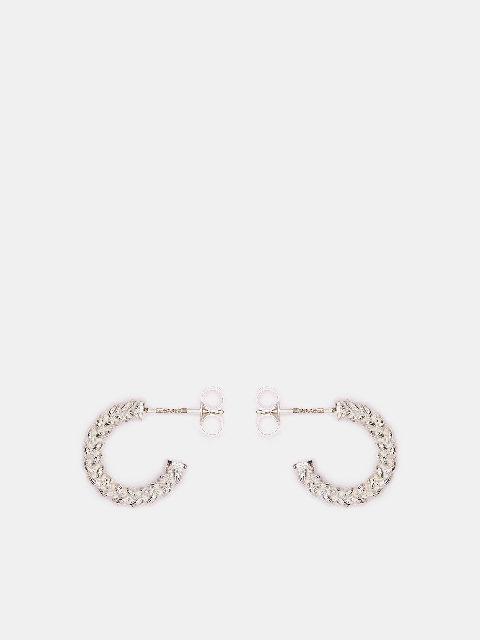 Braided Hoop Earrings (BHOOP2-SILVER)