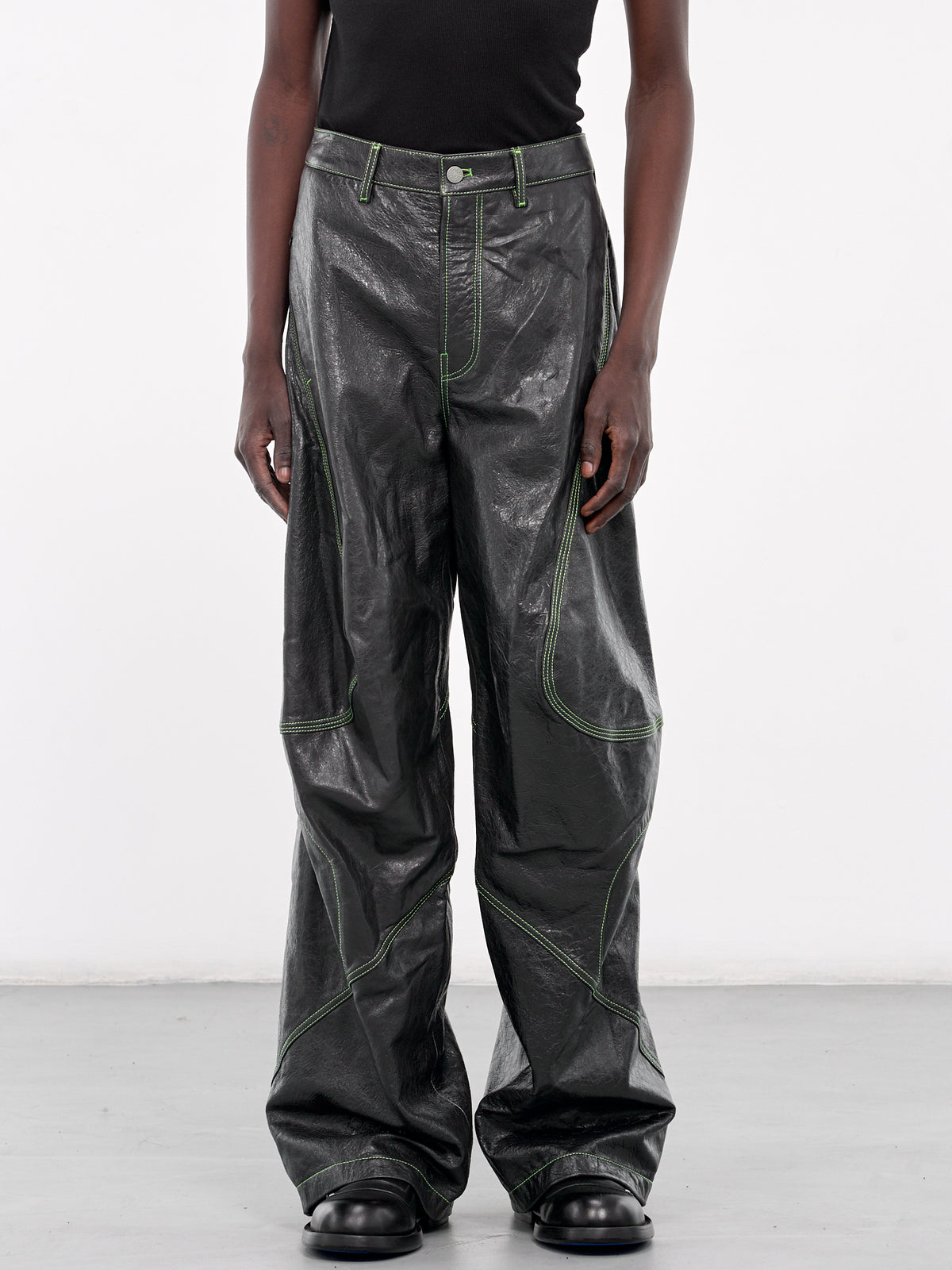 Leather Embroidered Trousers (BK0648-AA2-ANTRACITE-GREY)